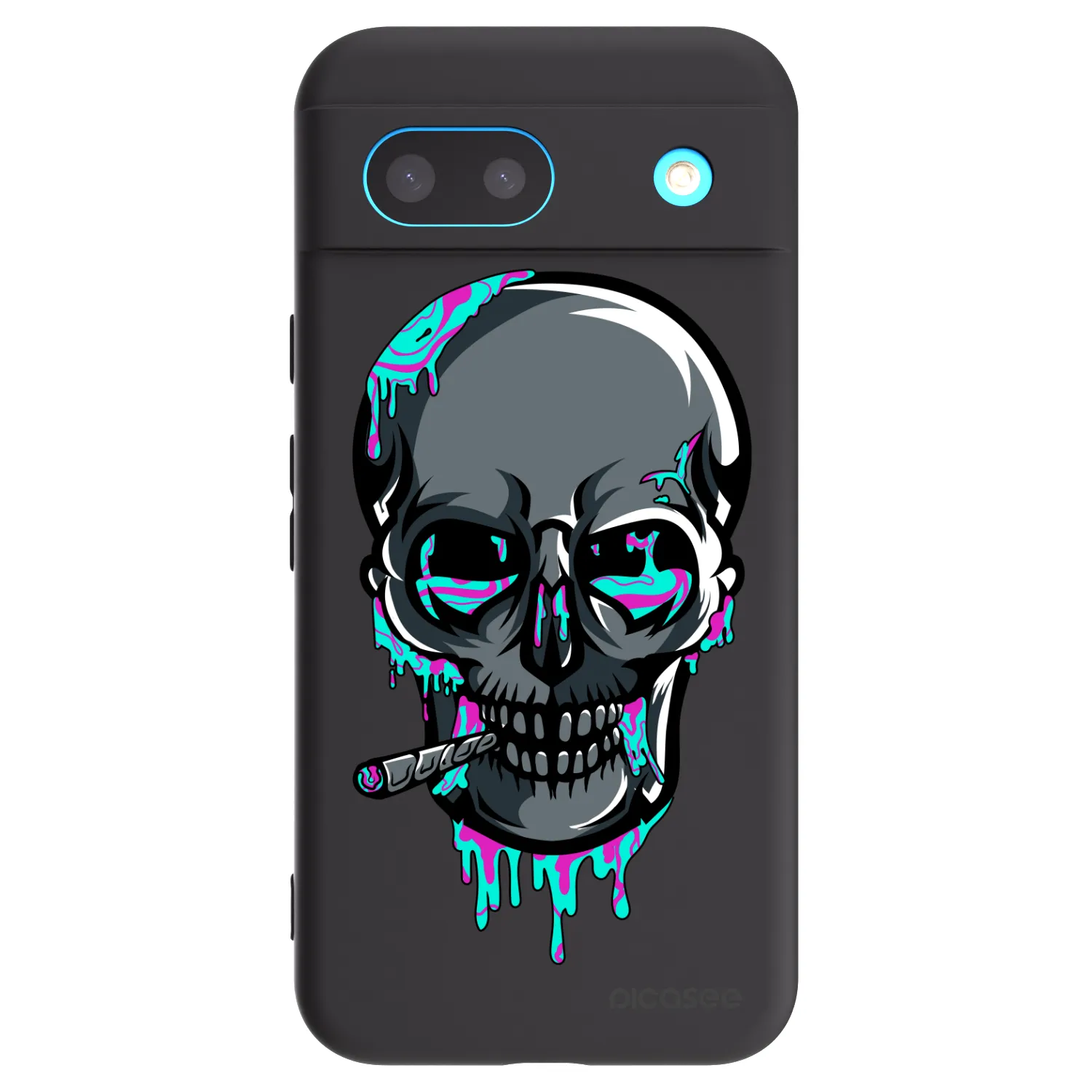 Silikónový čierny obal pre Google Pixel 8 - EARTH - Lebka 3.0