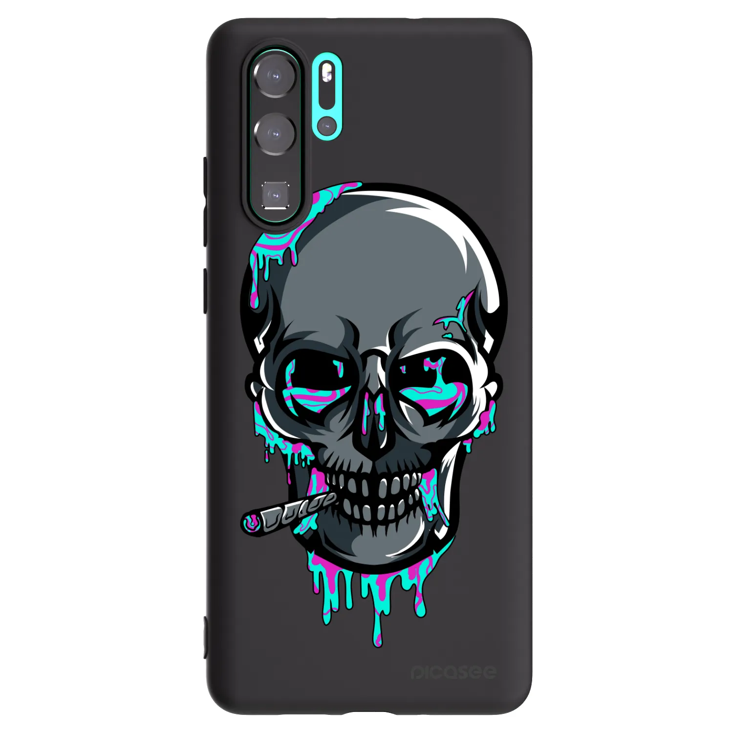 Picasee silikónový čierny obal pre Huawei P30 Pro - EARTH - Lebka 3.0