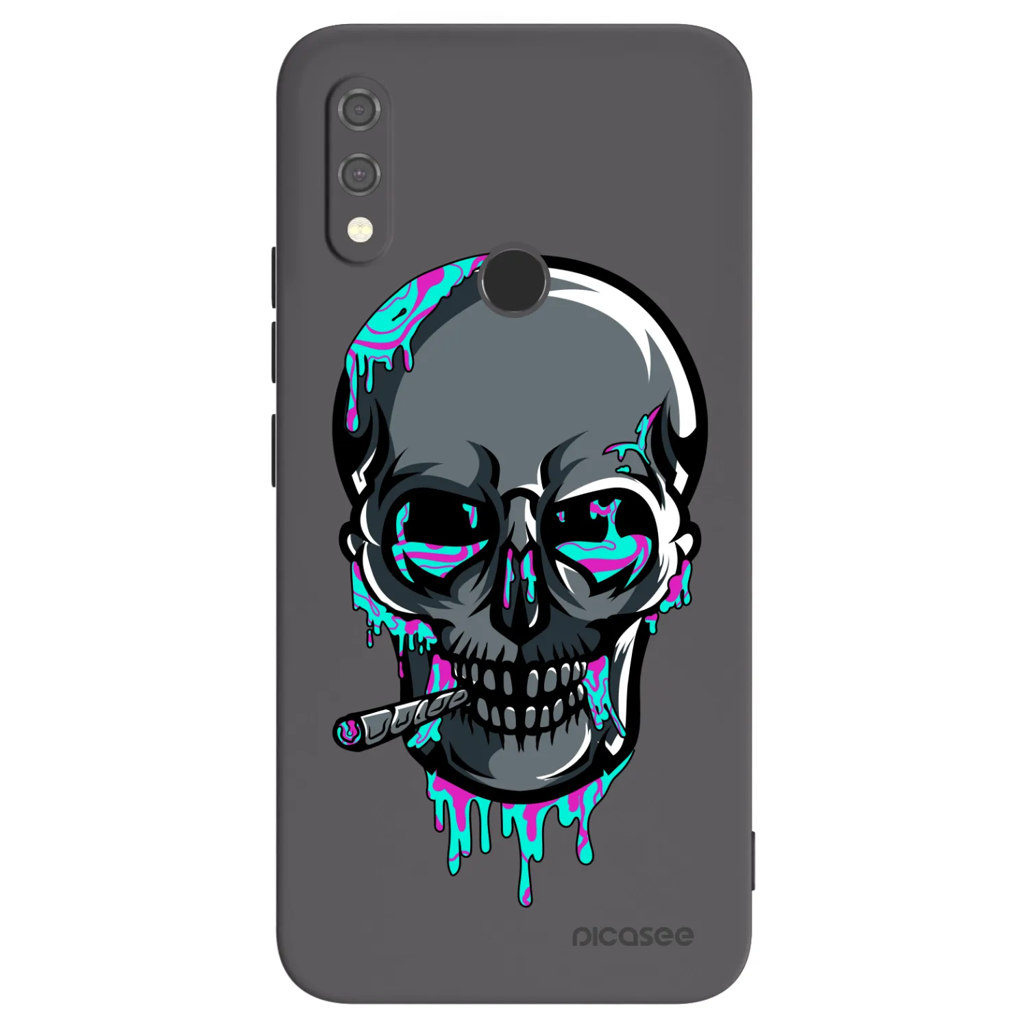 Picasee silikónový čierny obal pre Xiaomi Redmi Note 7 - EARTH - Lebka 3.0