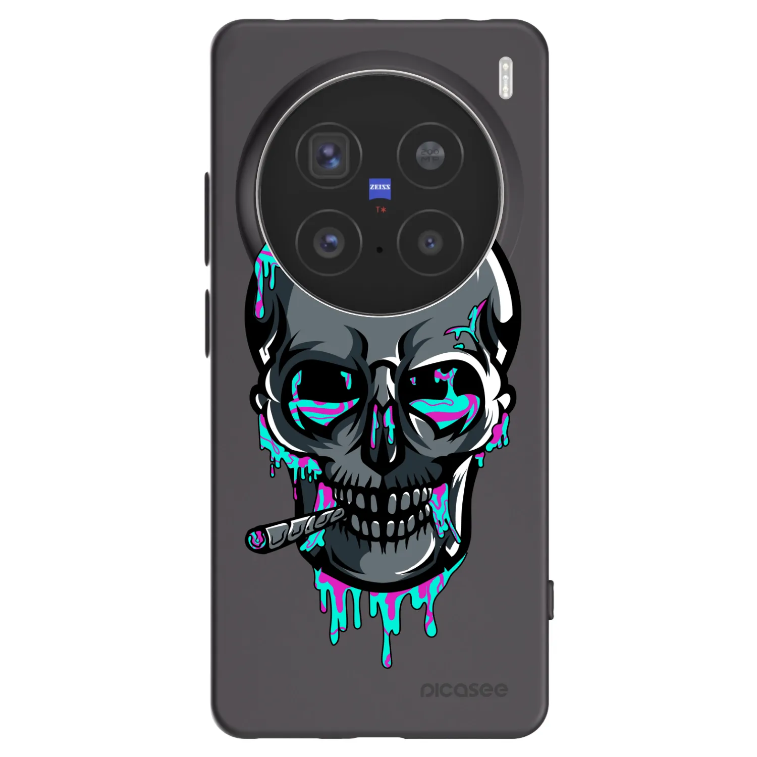 Picasee silikónový čierny obal pre Vivo X200 Pro - EARTH - Lebka 3.0