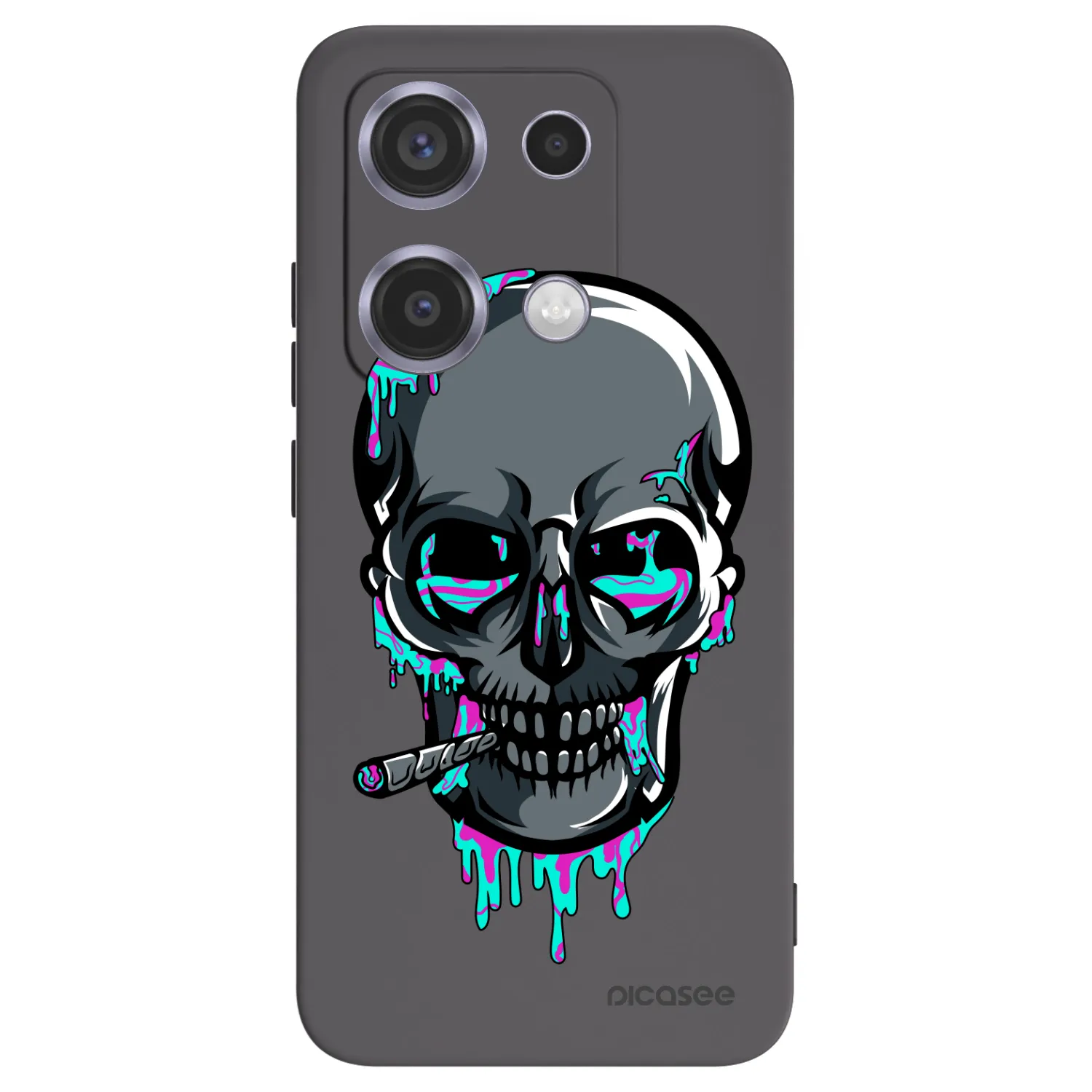 Picasee silikónový čierny obal pre Xiaomi Redmi Note 14S - EARTH - Lebka 3.0