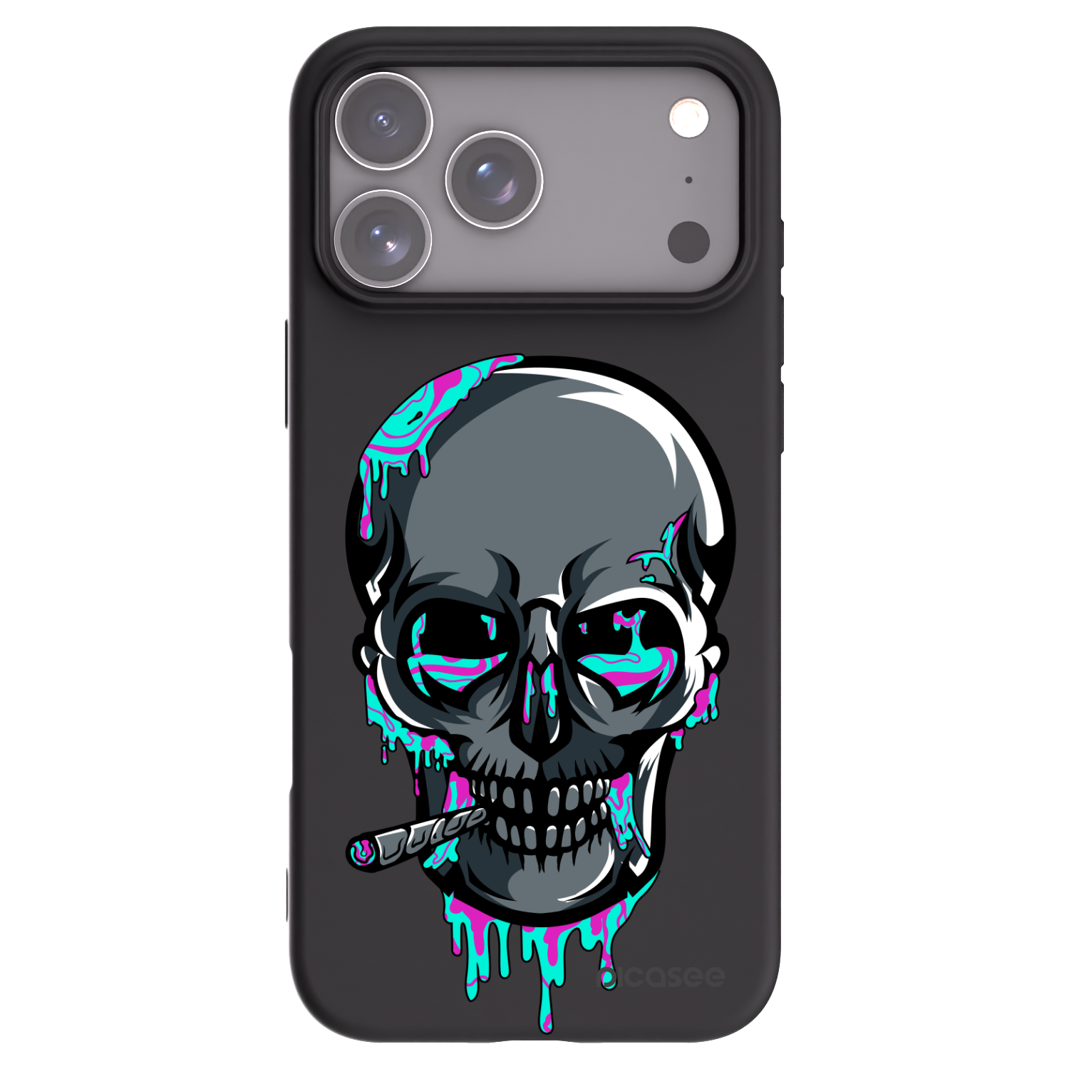 Silikónový čierny obal pre Apple iPhone 17 Pro Max - EARTH - Lebka 3.0