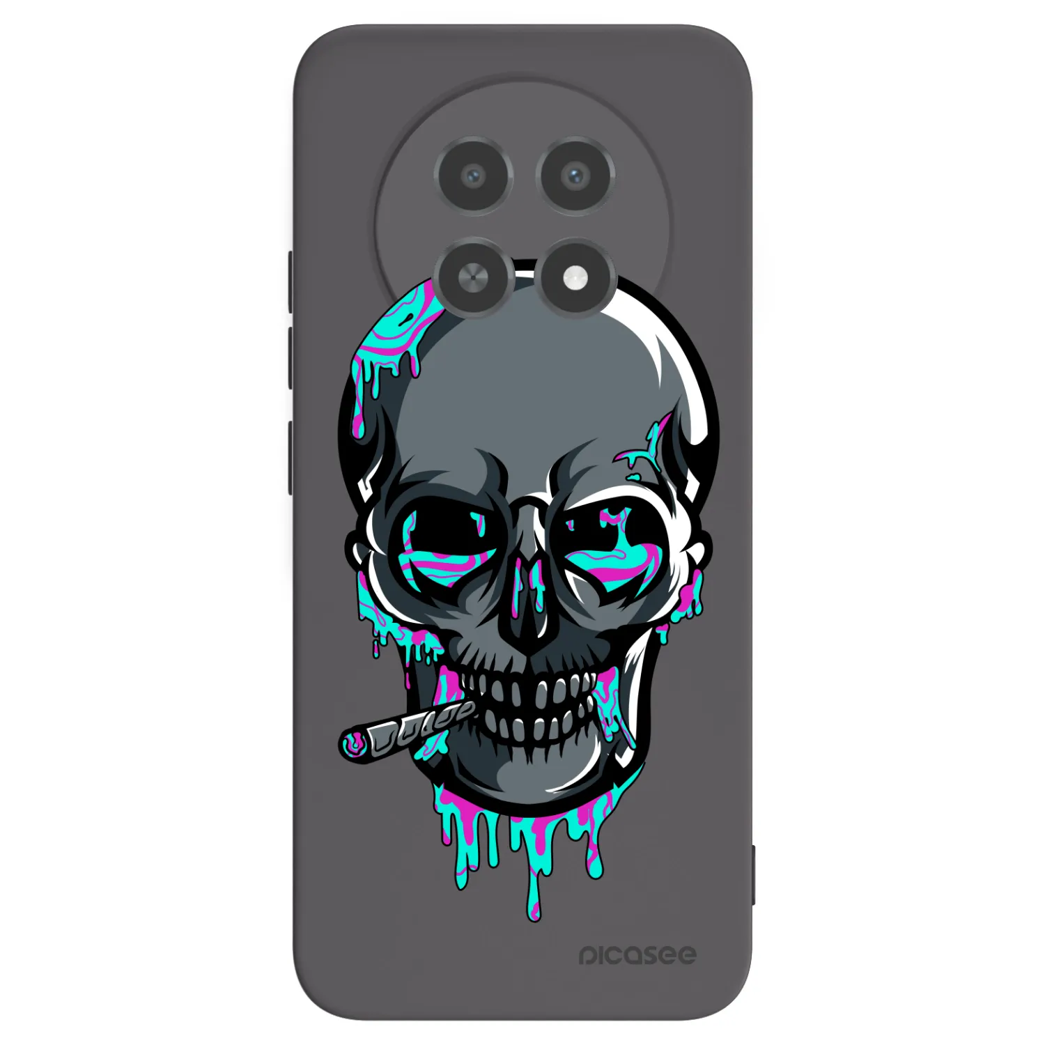 Picasee silikónový čierny obal pre Realme 12X - EARTH - Lebka 3.0