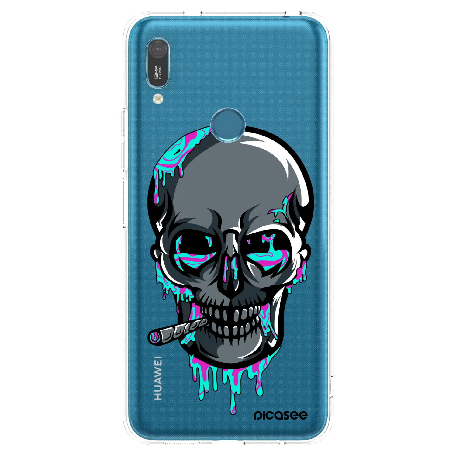 Silikónový prehľadný obal pre Huawei Y6 2019 - EARTH - Lebka 3.0