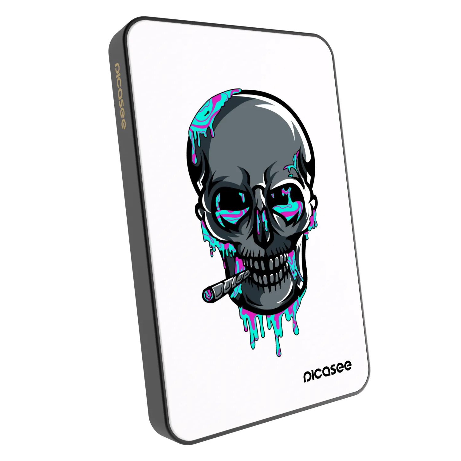 Picasee Powerbanka s MagSafe 5 000 mAh Šedá - EARTH - Lebka 3.0