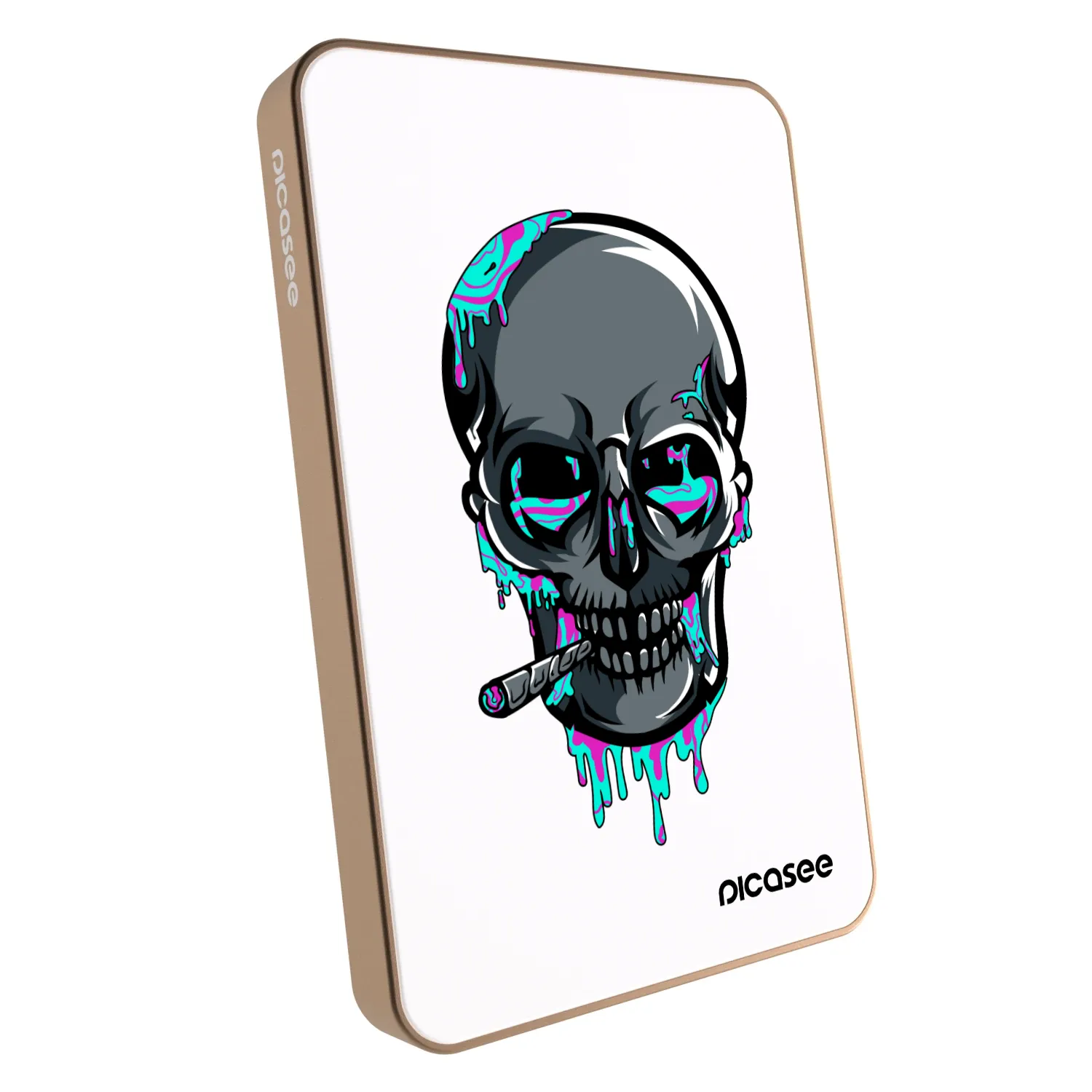 Picasee Powerbanka s MagSafe 5 000 mAh Zlatá - EARTH - Lebka 3.0