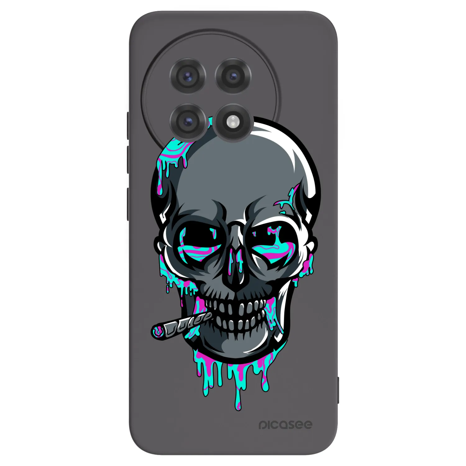 Picasee silikónový čierny obal pre OnePlus 13R 5G - EARTH - Lebka 3.0