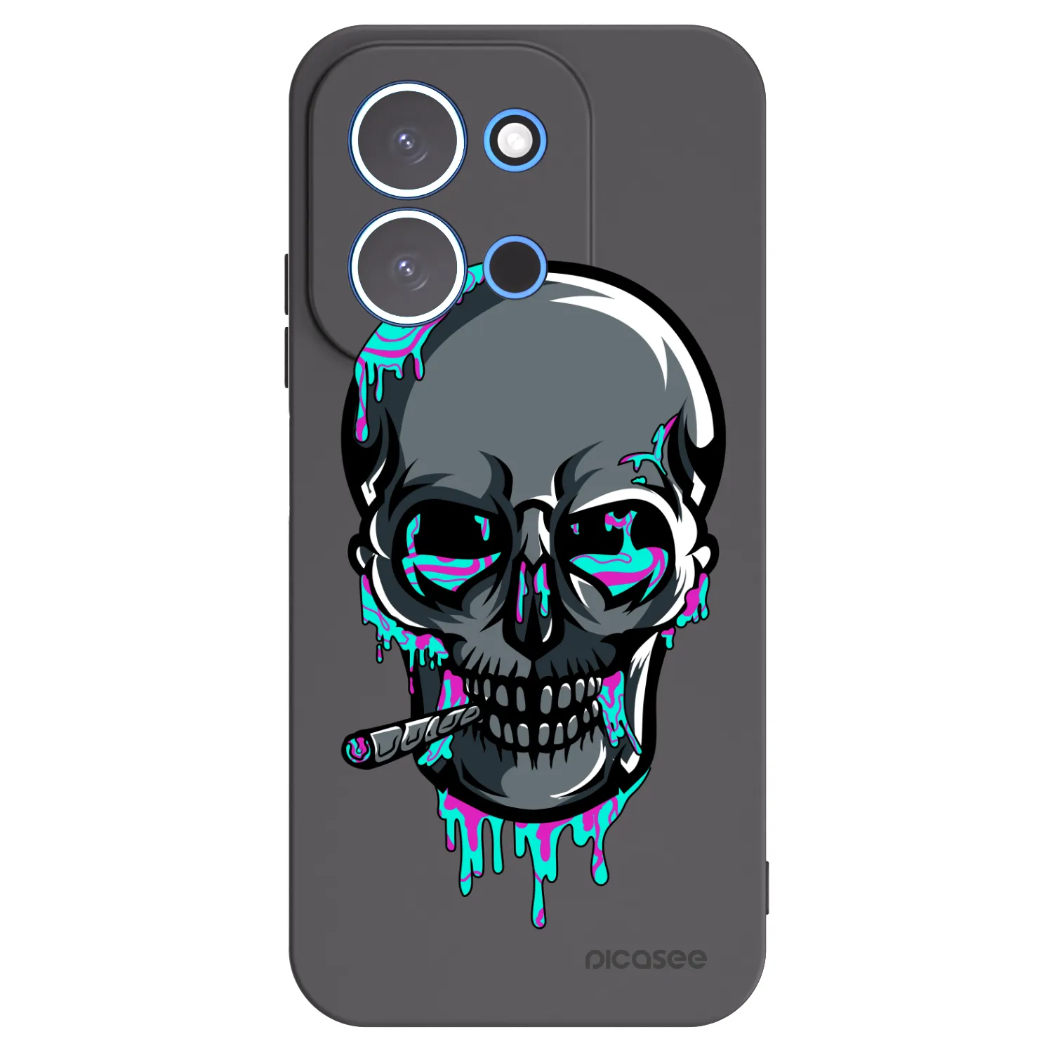 Picasee silikónový čierny obal pre Xiaomi Redmi 15C 4G - EARTH - Lebka 3.0