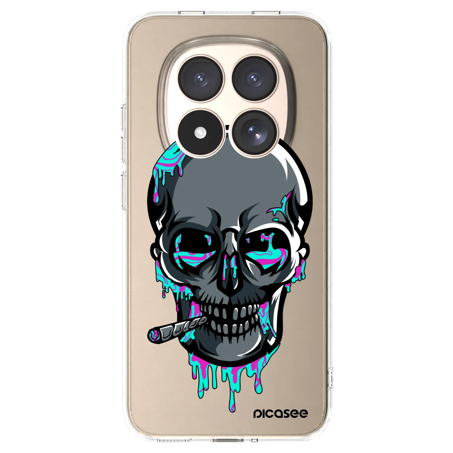 Picasee silikónový prehľadný obal pre Xiaomi Redmi Note 15 Pro 4G - EARTH - Lebka 3.0