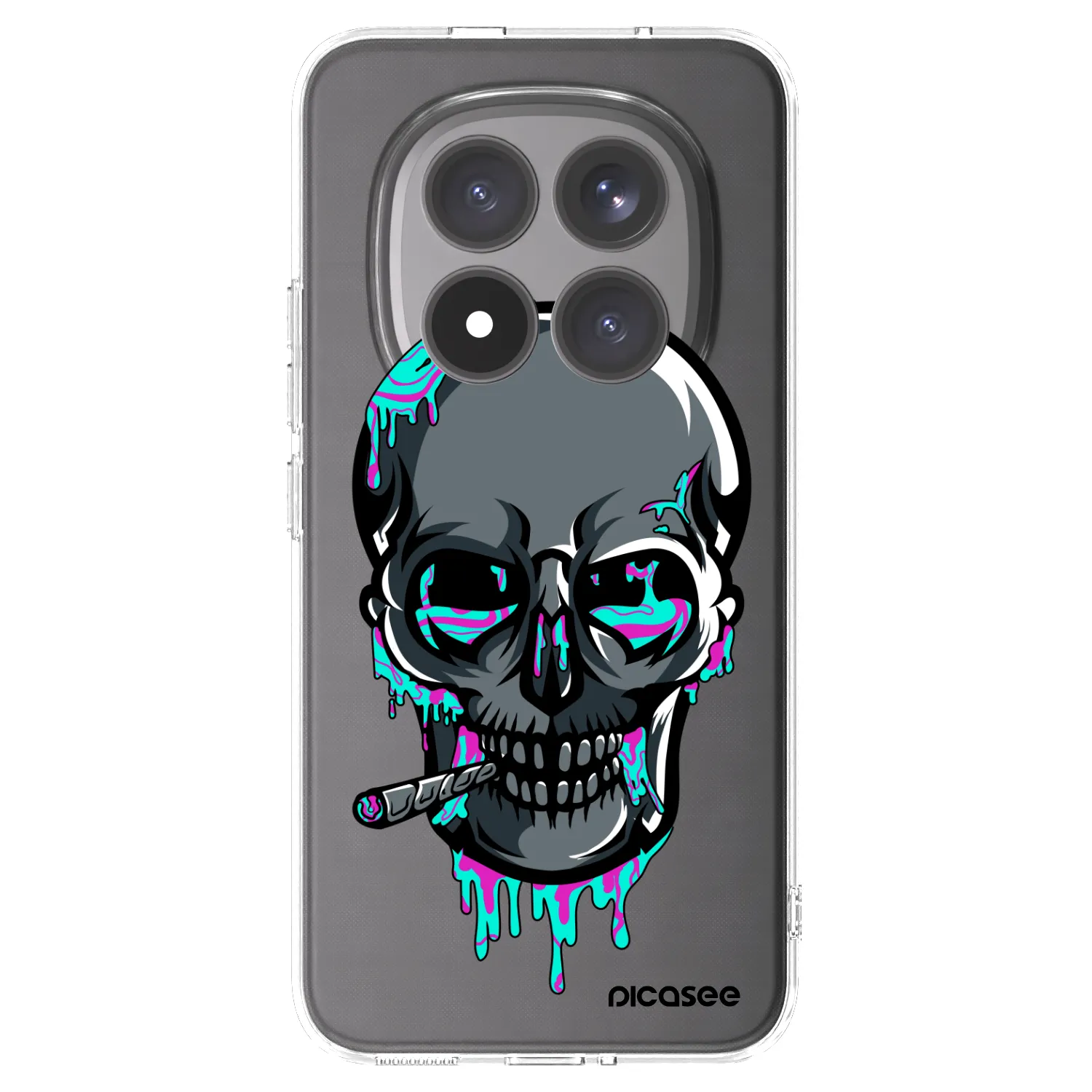 Picasee silikónový prehľadný obal pre Xiaomi Redmi Note 15 Pro+ - EARTH - Lebka 3.0
