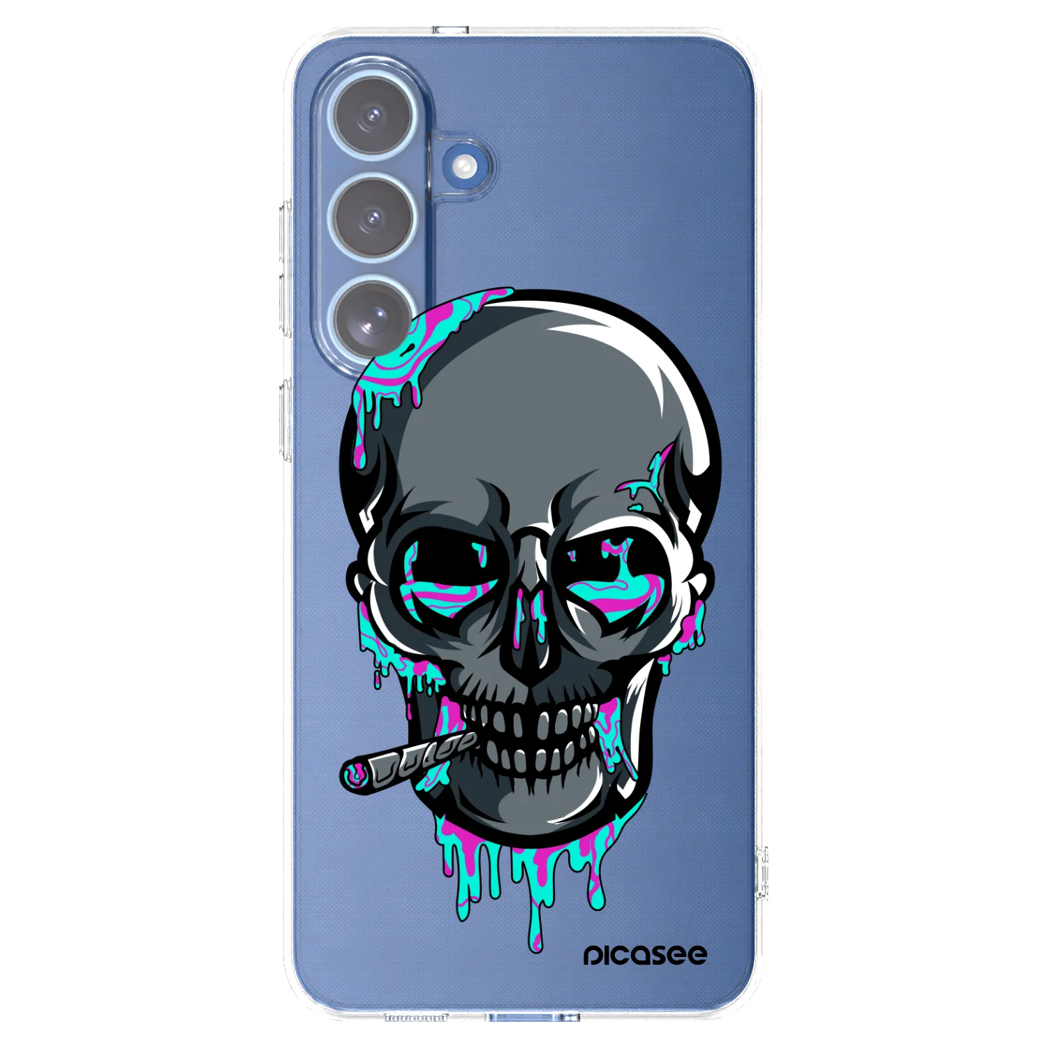 Picasee silikónový prehľadný obal pre Samsung Galaxy S25 FE 5G - EARTH - Lebka 3.0