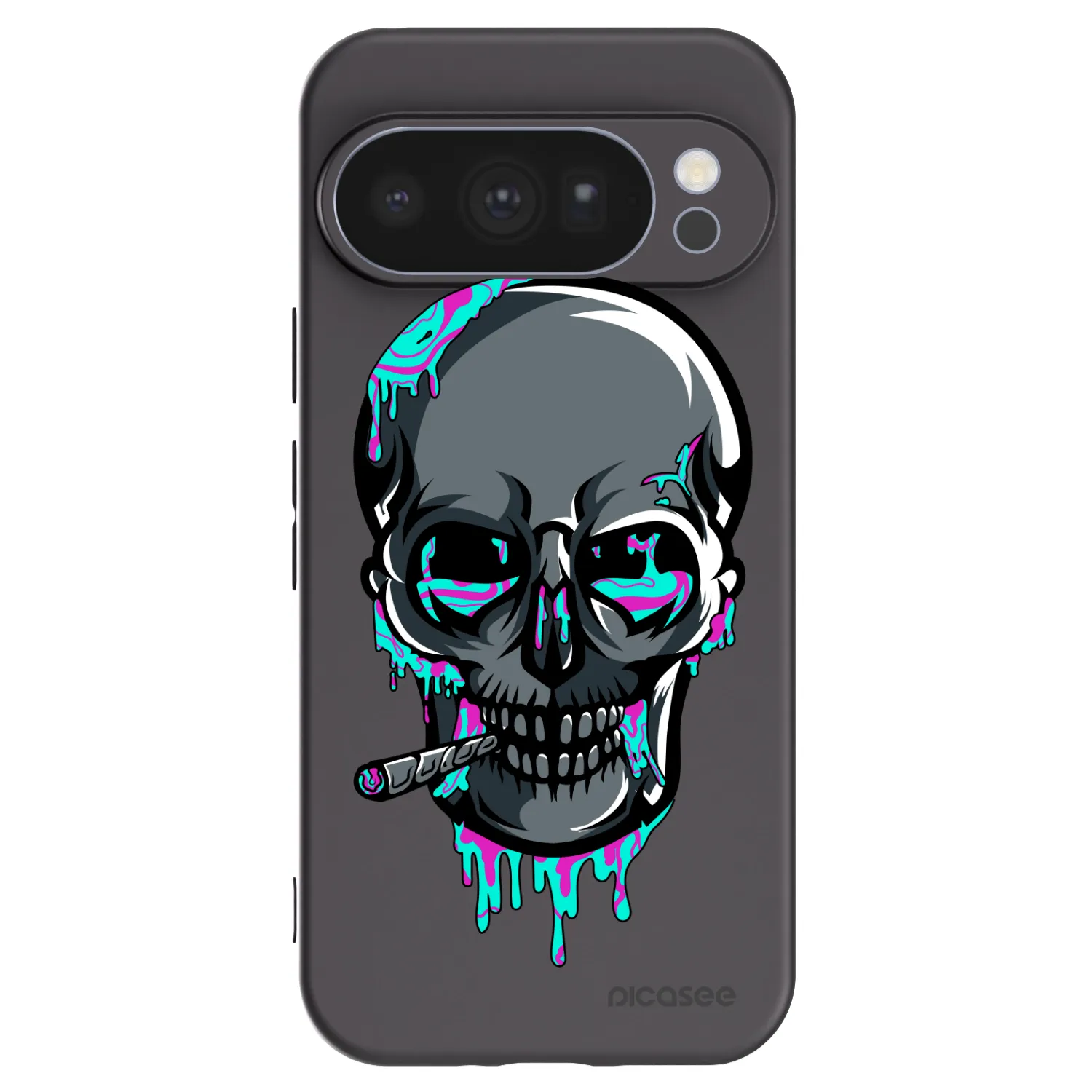 Silikónový čierny obal pre Google Pixel 10 Pro - EARTH - Lebka 3.0