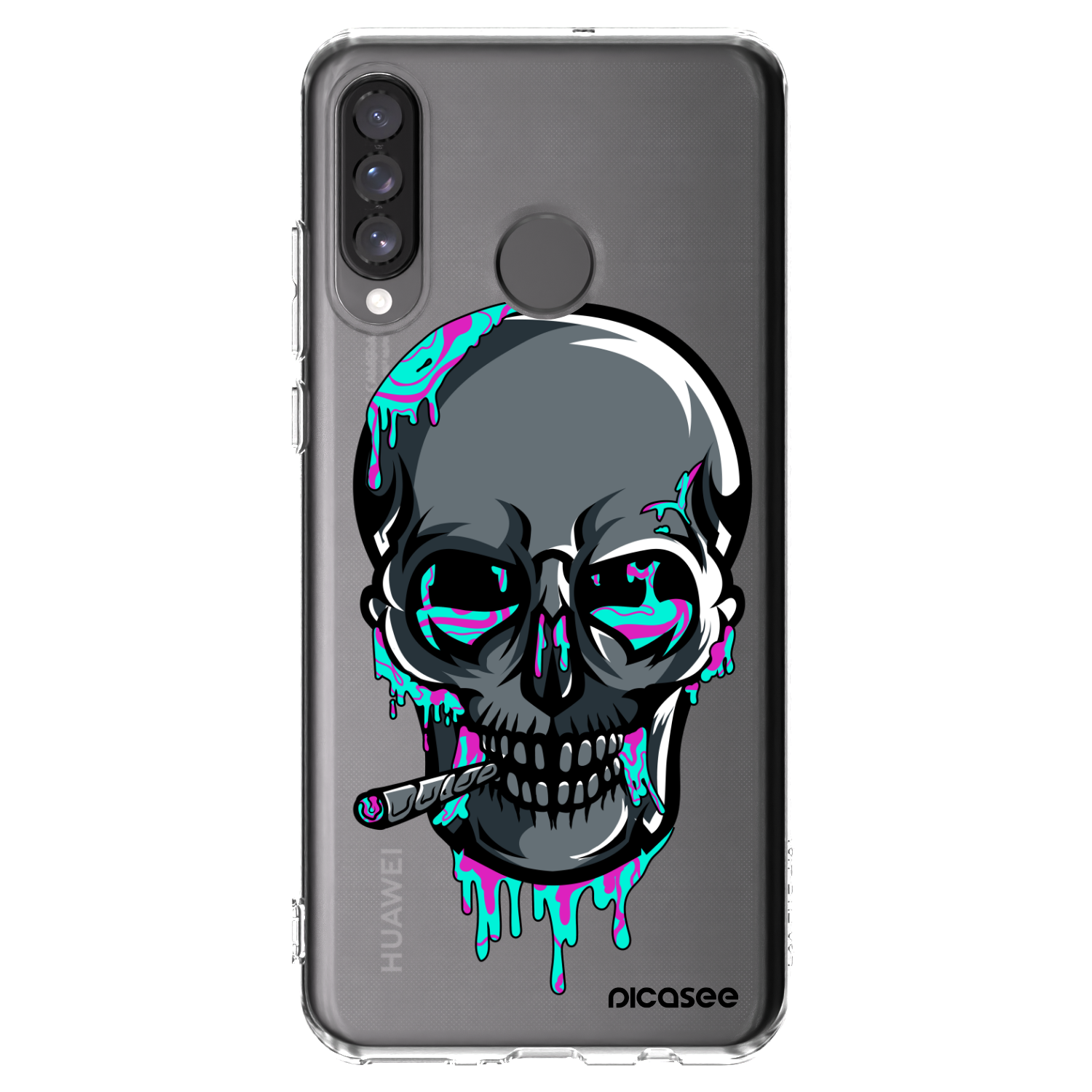 Picasee silikónový prehľadný obal pre Huawei P30 Lite - EARTH - Lebka 3.0