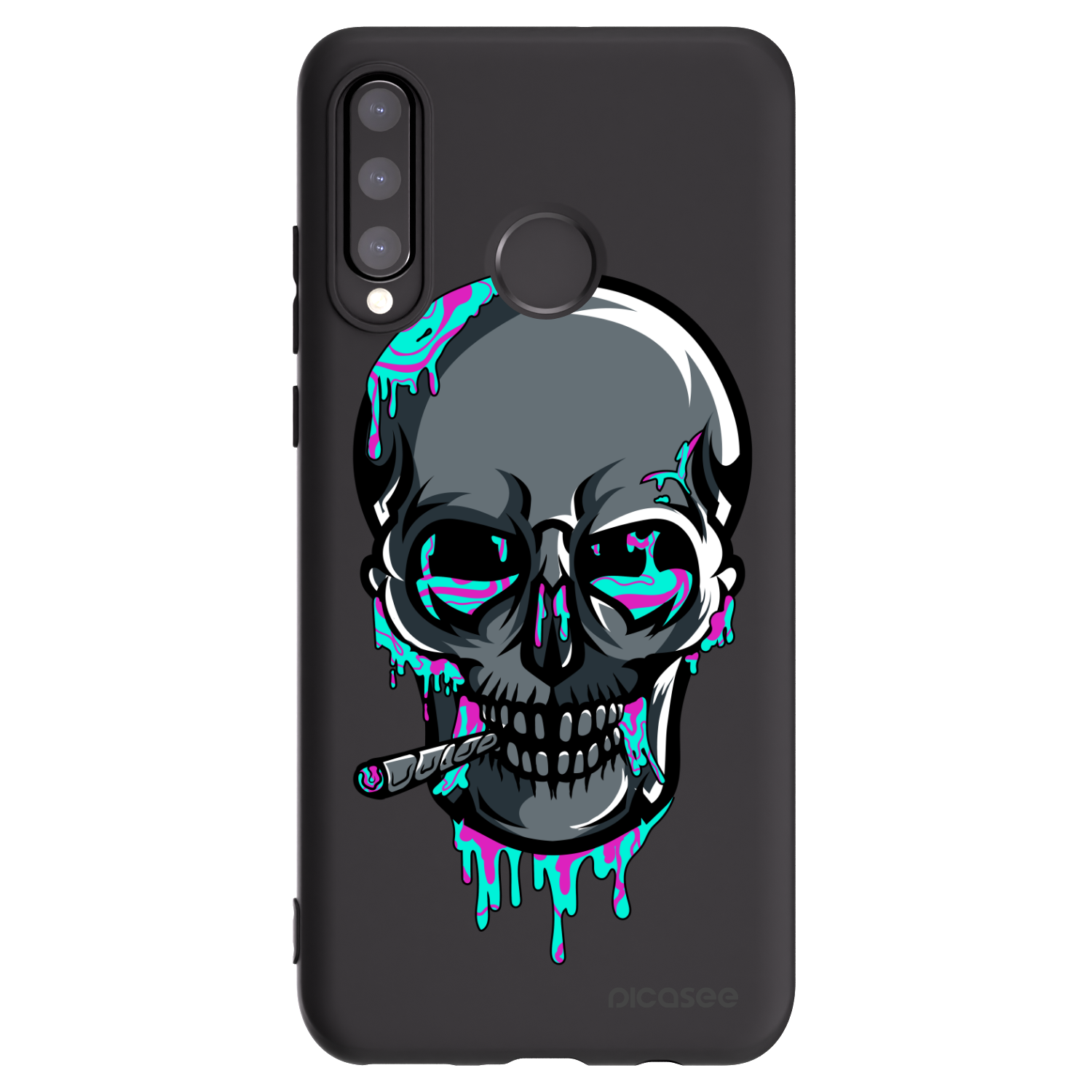 Picasee silikónový čierny obal pre Huawei P30 Lite - EARTH - Lebka 3.0