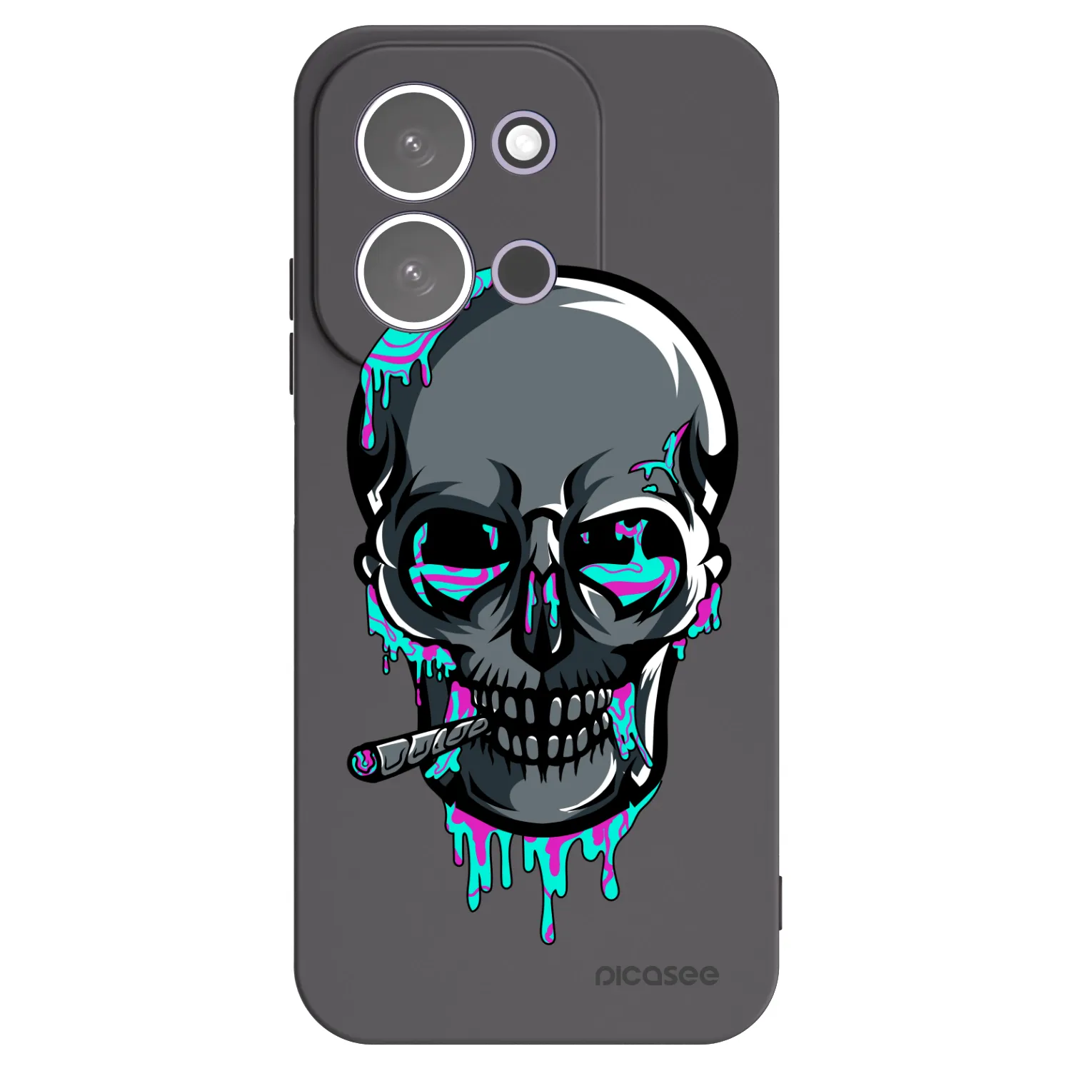 Picasee silikónový čierny obal pre Xiaomi Redmi 15C 5G - EARTH - Lebka 3.0