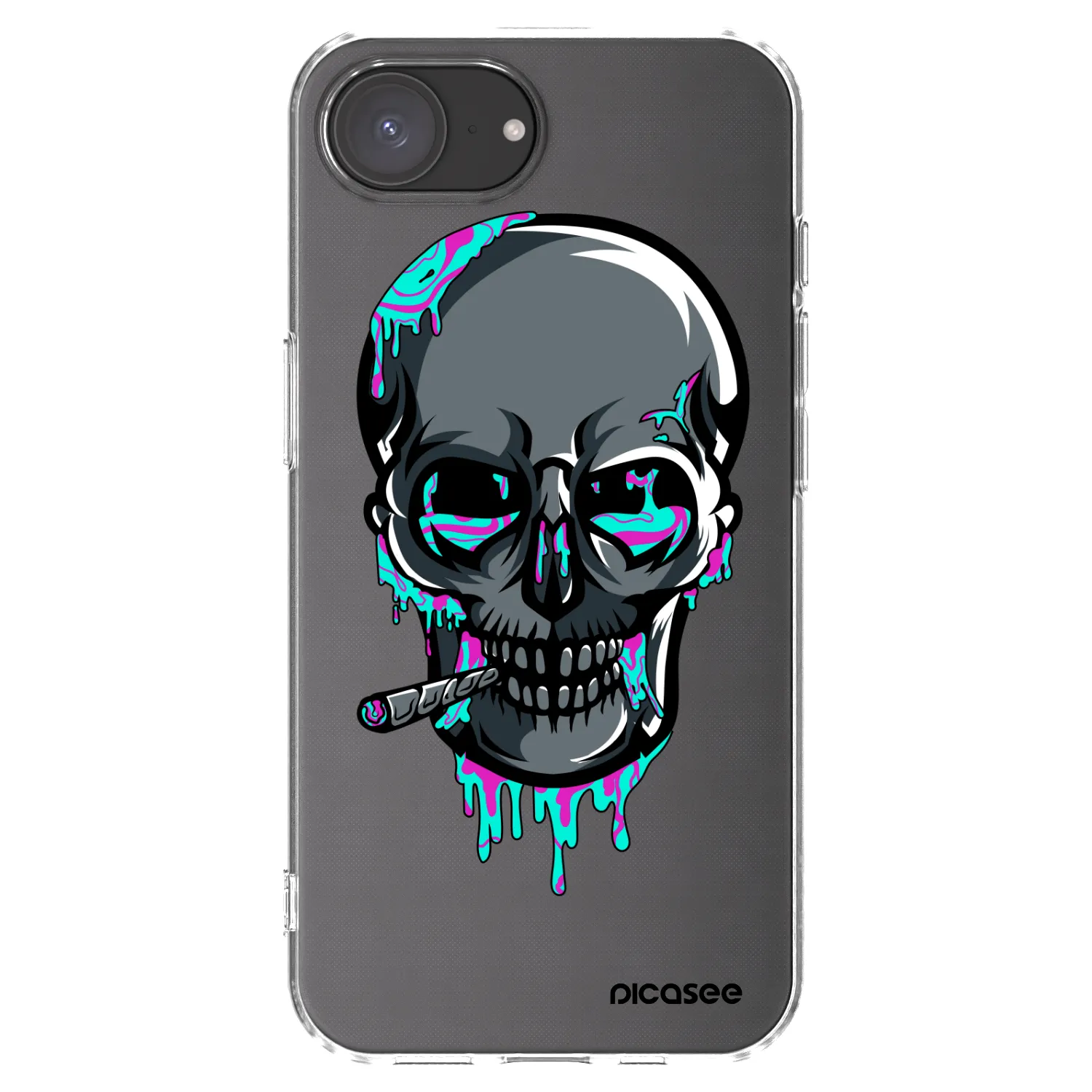 Picasee silikónový prehľadný obal pre Apple iPhone 17e - EARTH - Lebka 3.0