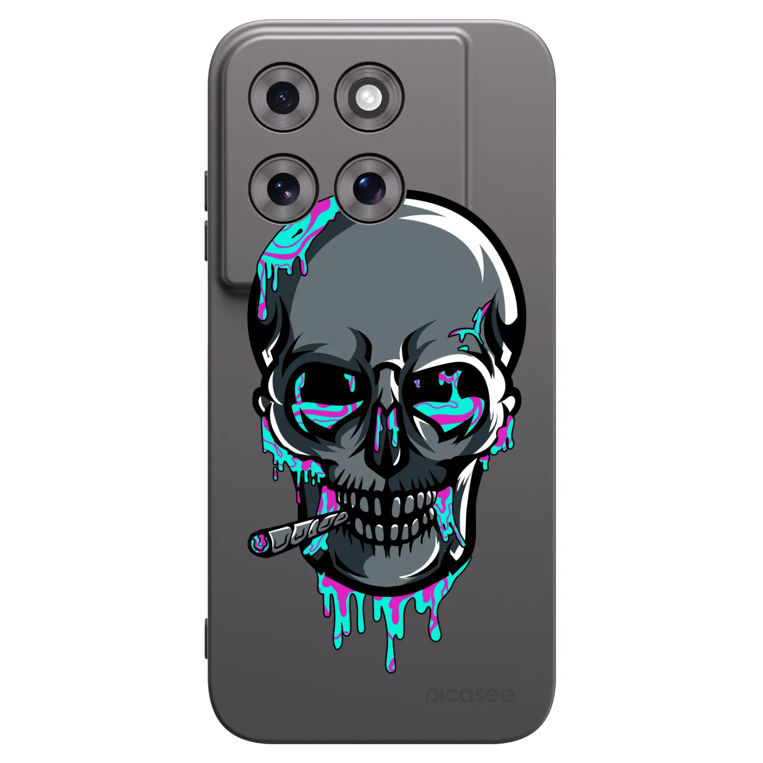 Picasee silikónový čierny obal pre Motorola Moto G77 - EARTH - Lebka 3.0