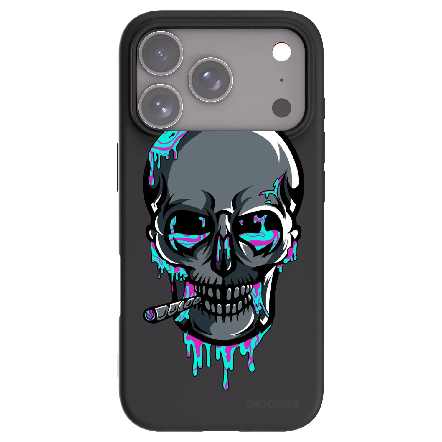 Picasee silikónový čierny obal pre Apple iPhone 18 Pro - EARTH - Lebka 3.0