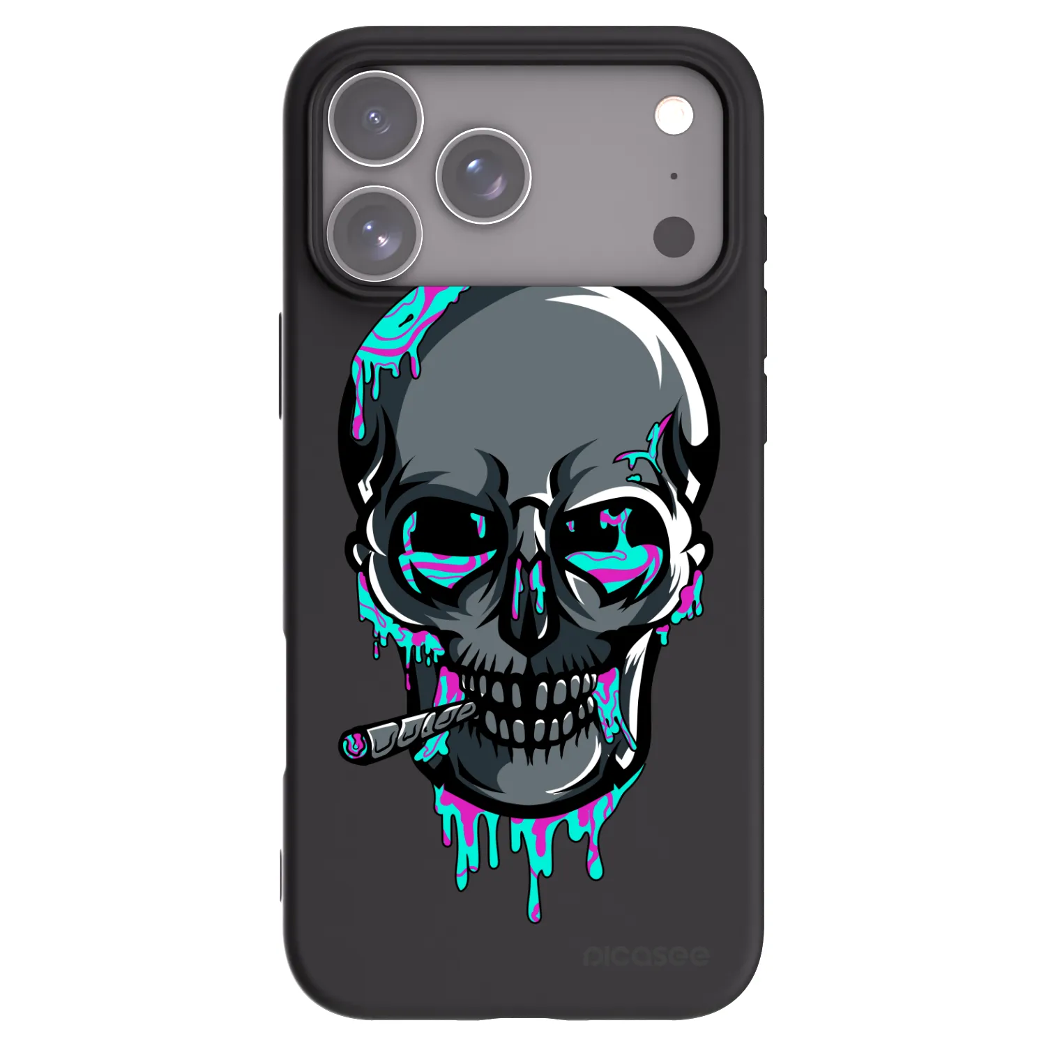 Picasee silikónový čierny obal pre Apple iPhone 18 Pro Max - EARTH - Lebka 3.0