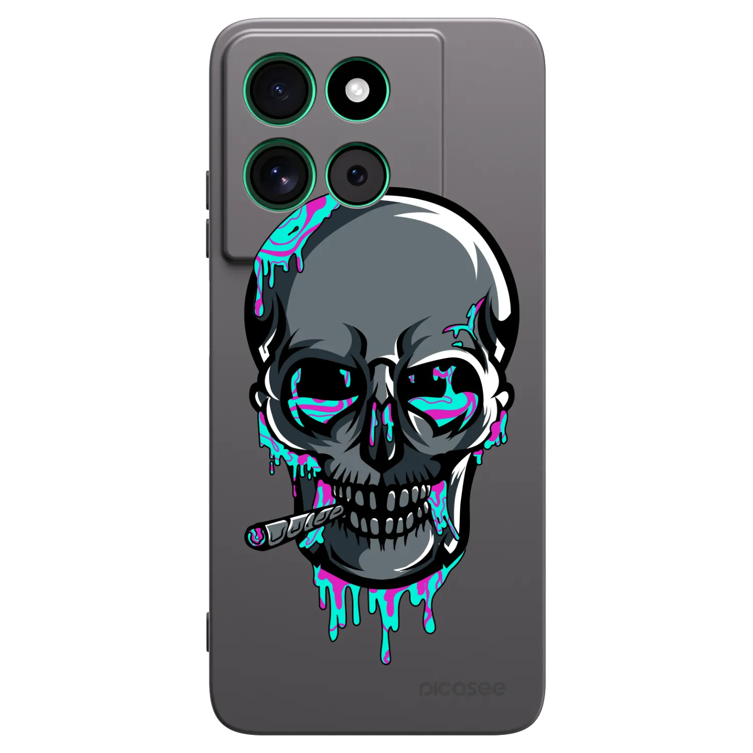 Picasee silikónový čierny obal pre Motorola Moto G57 Power - EARTH - Lebka 3.0