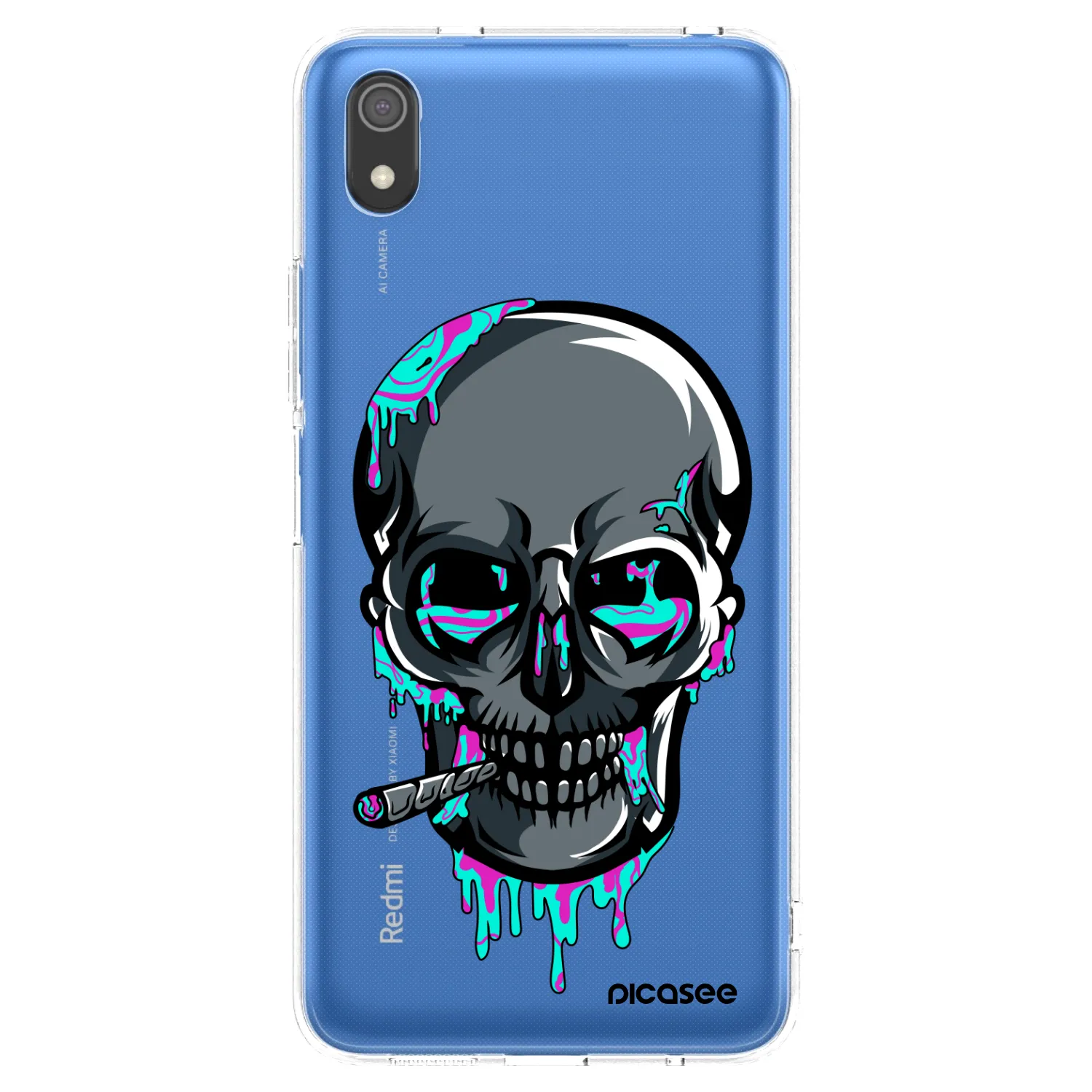 Picasee silikónový prehľadný obal pre Xiaomi Redmi 7A - EARTH - Lebka 3.0