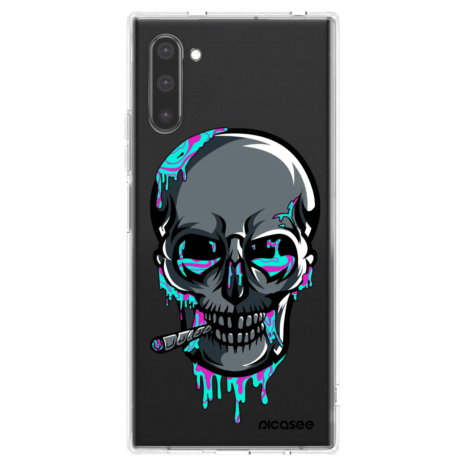 Picasee silikónový prehľadný obal pre Samsung Galaxy Note 10 N970F - EARTH - Lebka 3.0