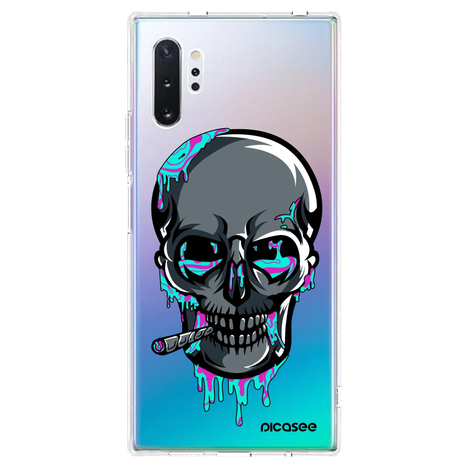 Picasee silikónový prehľadný obal pre Samsung Galaxy Note 10+ N975F - EARTH - Lebka 3.0