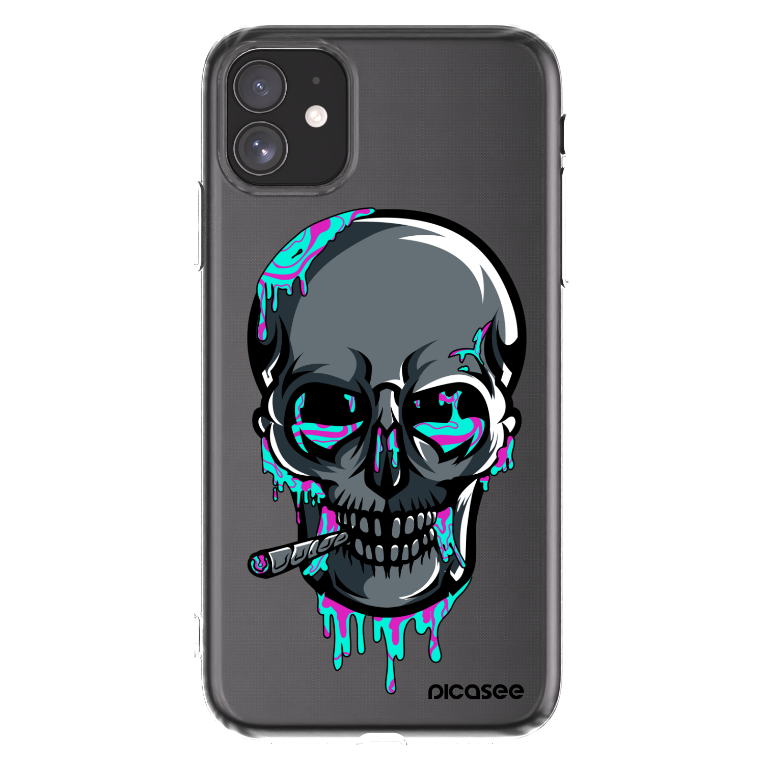 Picasee silikónový prehľadný obal pre Apple iPhone 11 - EARTH - Lebka 3.0