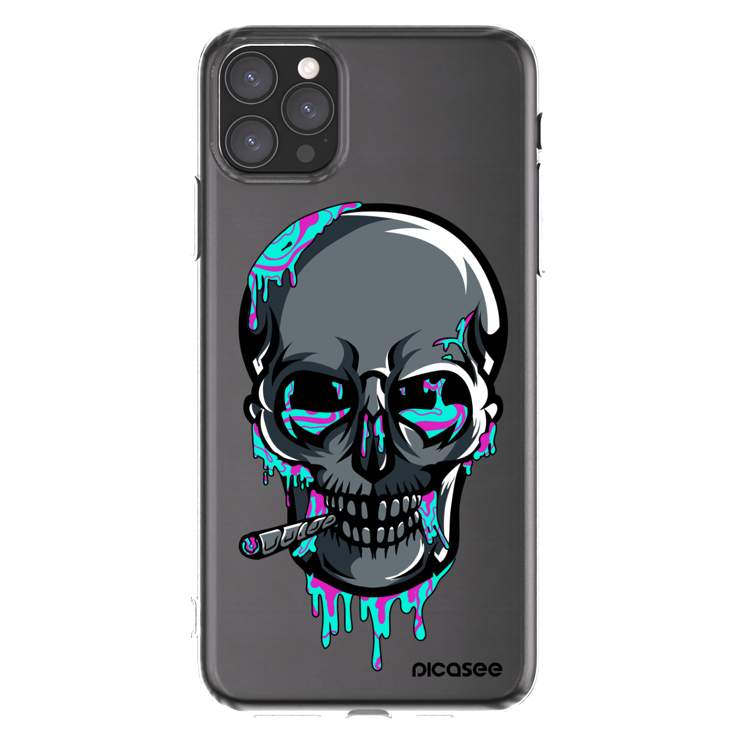 Picasee silikónový prehľadný obal pre Apple iPhone 11 Pro Max - EARTH - Lebka 3.0