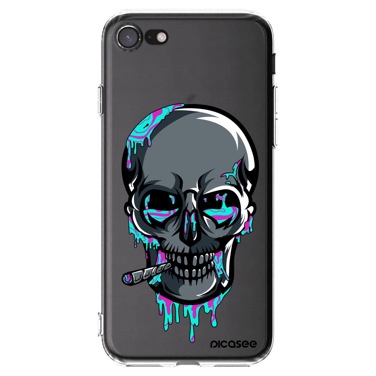 Picasee silikónový prehľadný obal pre Apple iPhone 8 - EARTH - Lebka 3.0