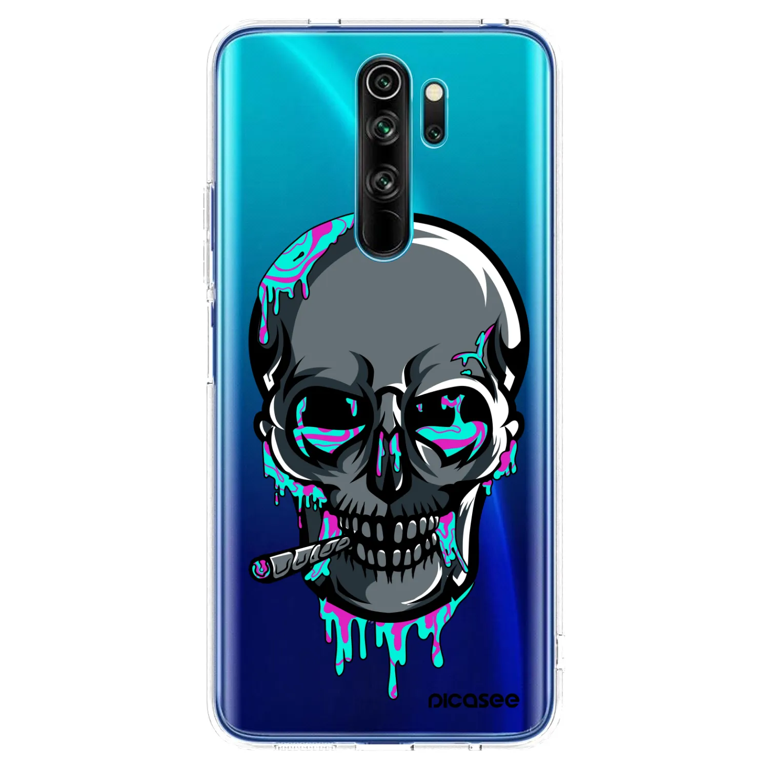 Picasee silikónový prehľadný obal pre Xiaomi Redmi Note 8 Pro - EARTH - Lebka 3.0
