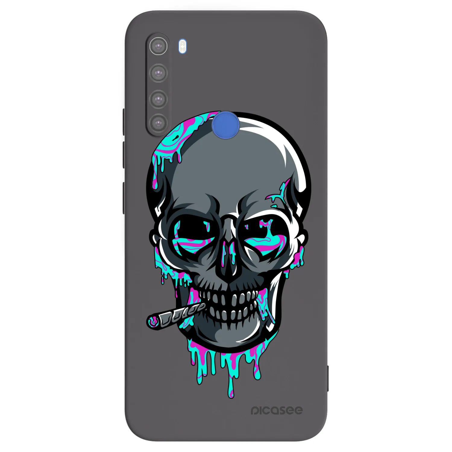 Picasee silikónový čierny obal pre Xiaomi Redmi Note 8T - EARTH - Lebka 3.0