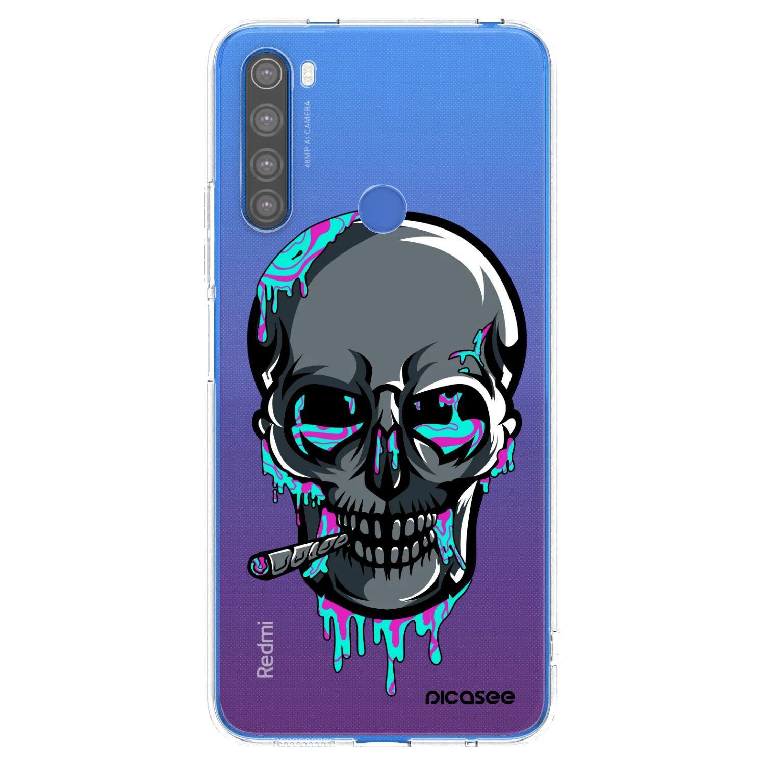 Picasee silikónový prehľadný obal pre Xiaomi Redmi Note 8T - EARTH - Lebka 3.0