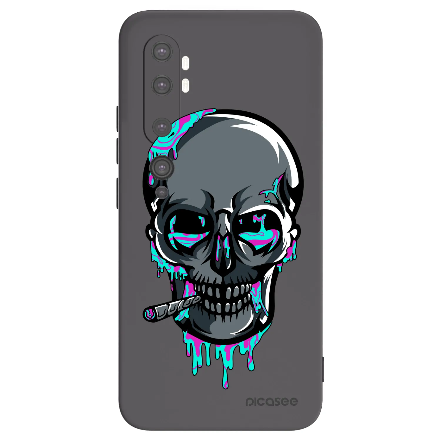 Picasee silikónový čierny obal pre Xiaomi Mi Note 10 (Pro) - EARTH - Lebka 3.0