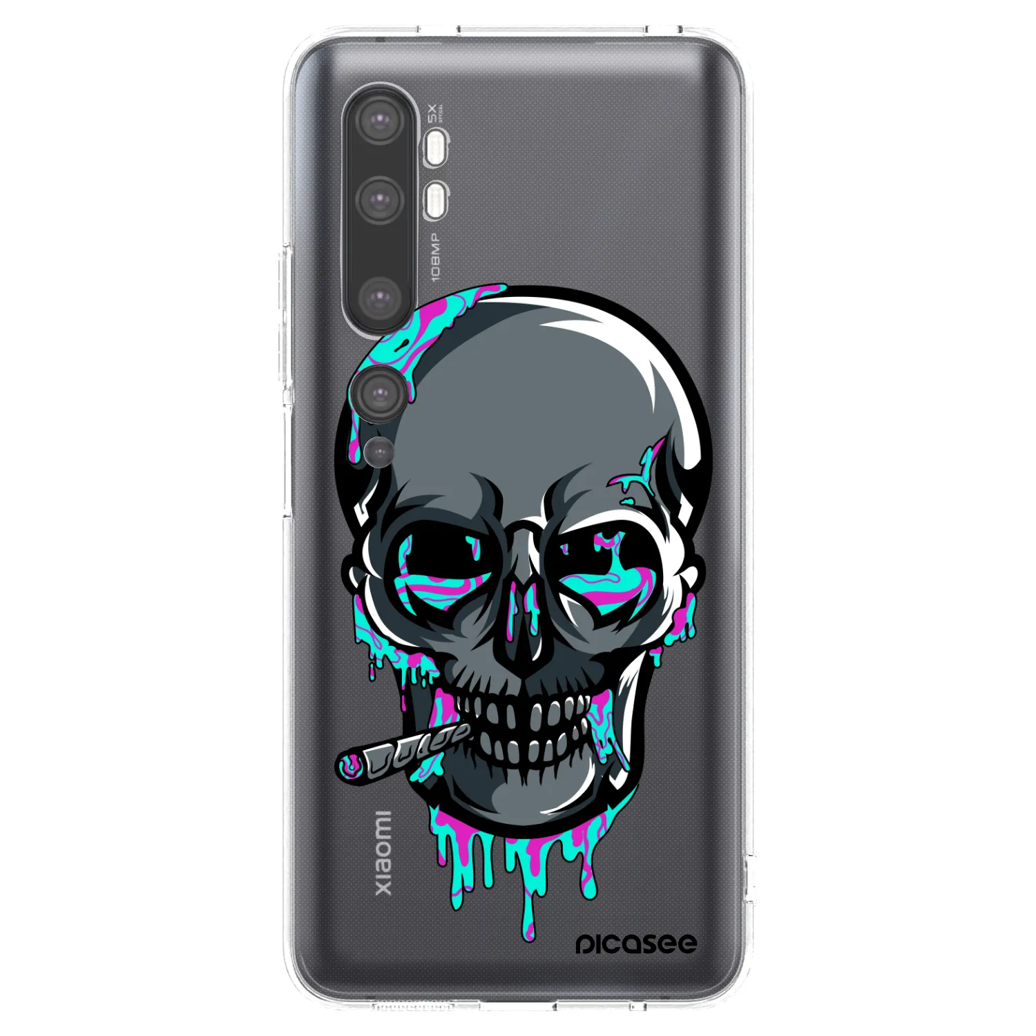 Picasee silikónový prehľadný obal pre Xiaomi Mi Note 10 (Pro) - EARTH - Lebka 3.0