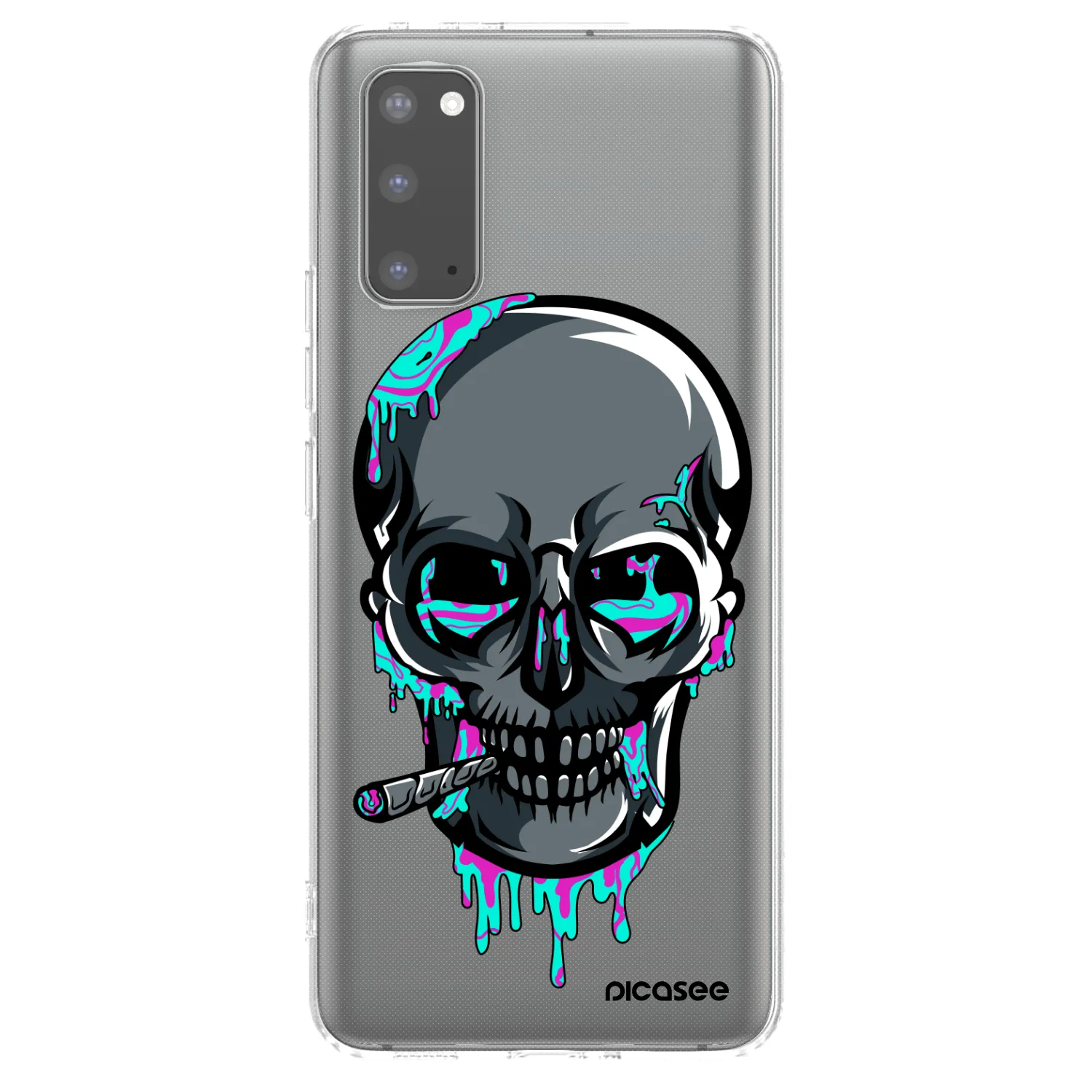Picasee silikónový prehľadný obal pre Samsung Galaxy S20 G980F - EARTH - Lebka 3.0