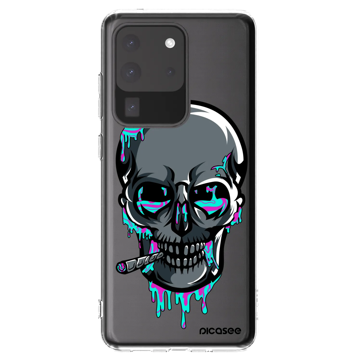 Picasee silikónový prehľadný obal pre Samsung Galaxy S20 Ultra 5G G988F - EARTH - Lebka 3.0