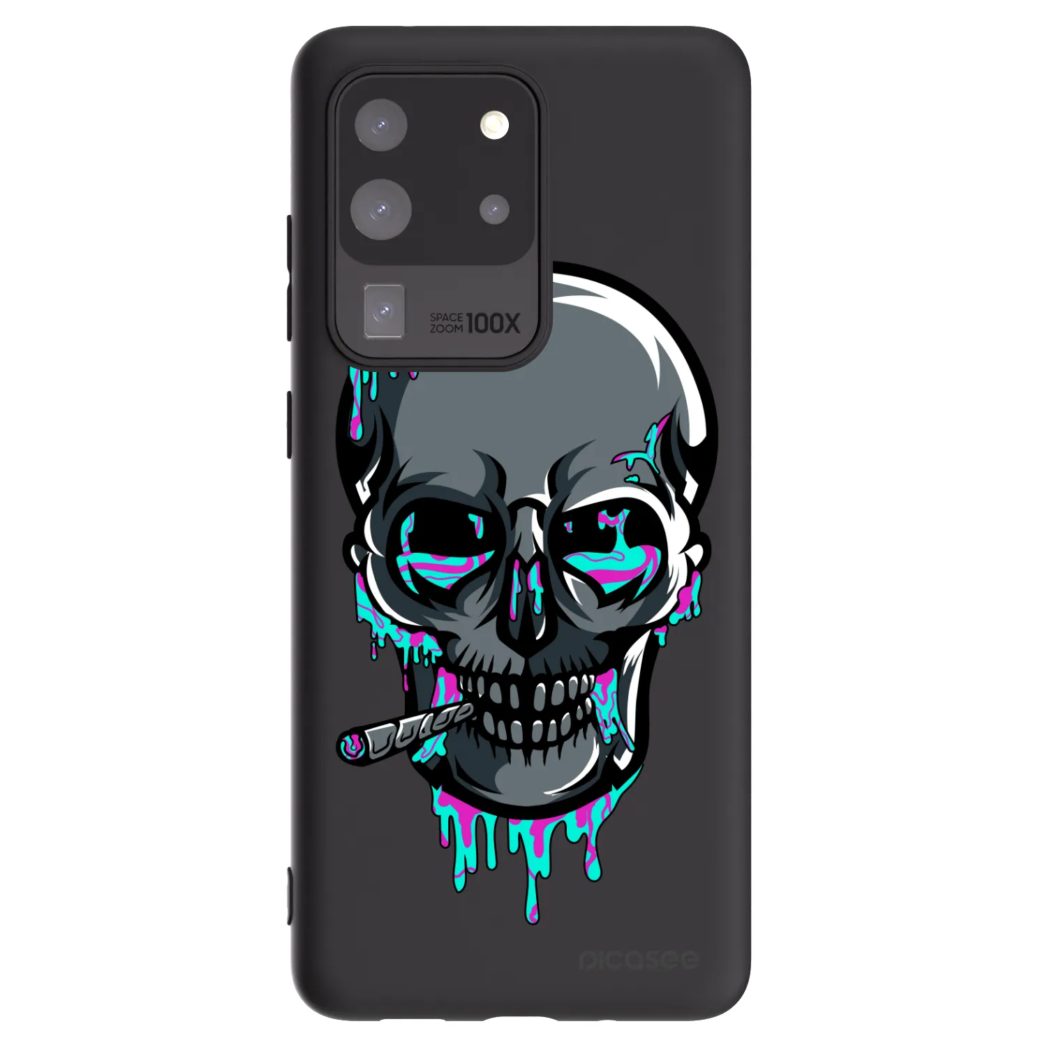 Picasee silikónový čierny obal pre Samsung Galaxy S20 Ultra 5G G988F - EARTH - Lebka 3.0
