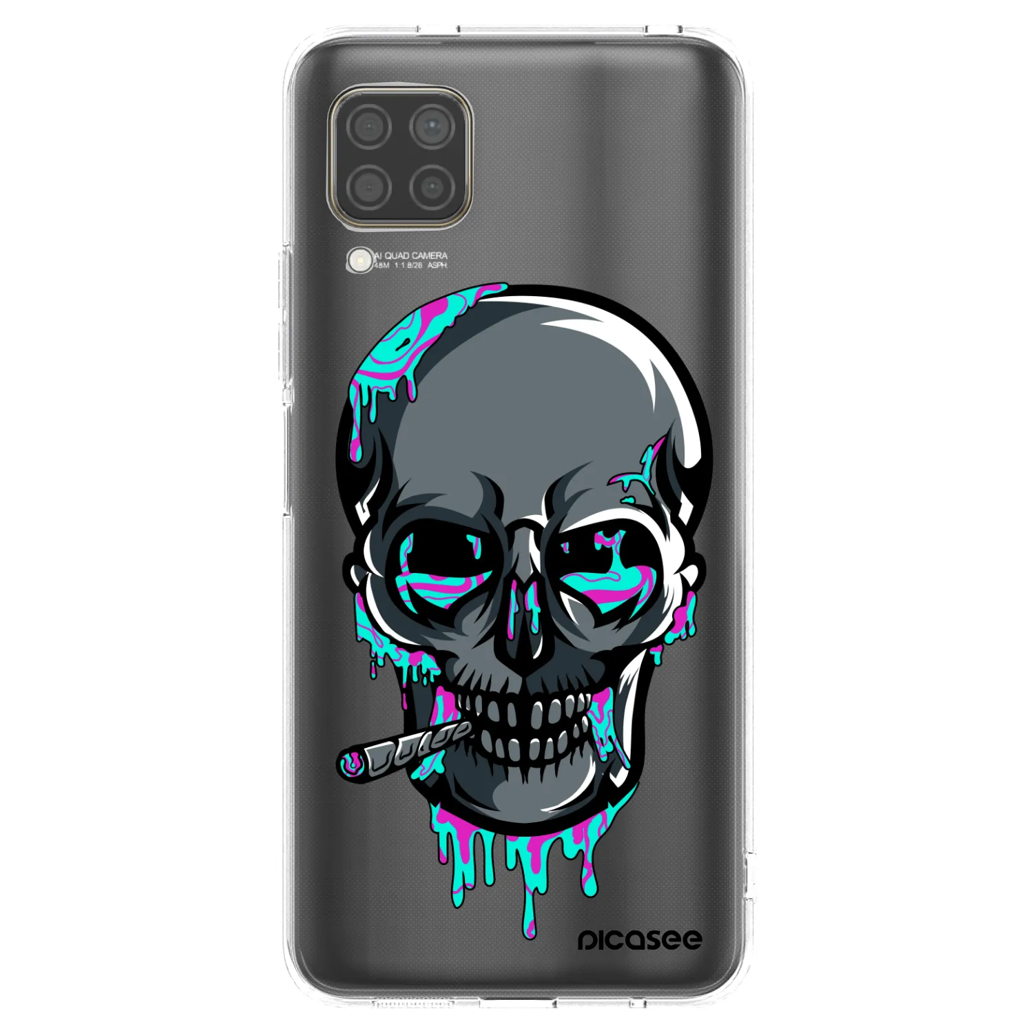 Silikónový prehľadný obal pre Huawei P40 Lite - EARTH - Lebka 3.0
