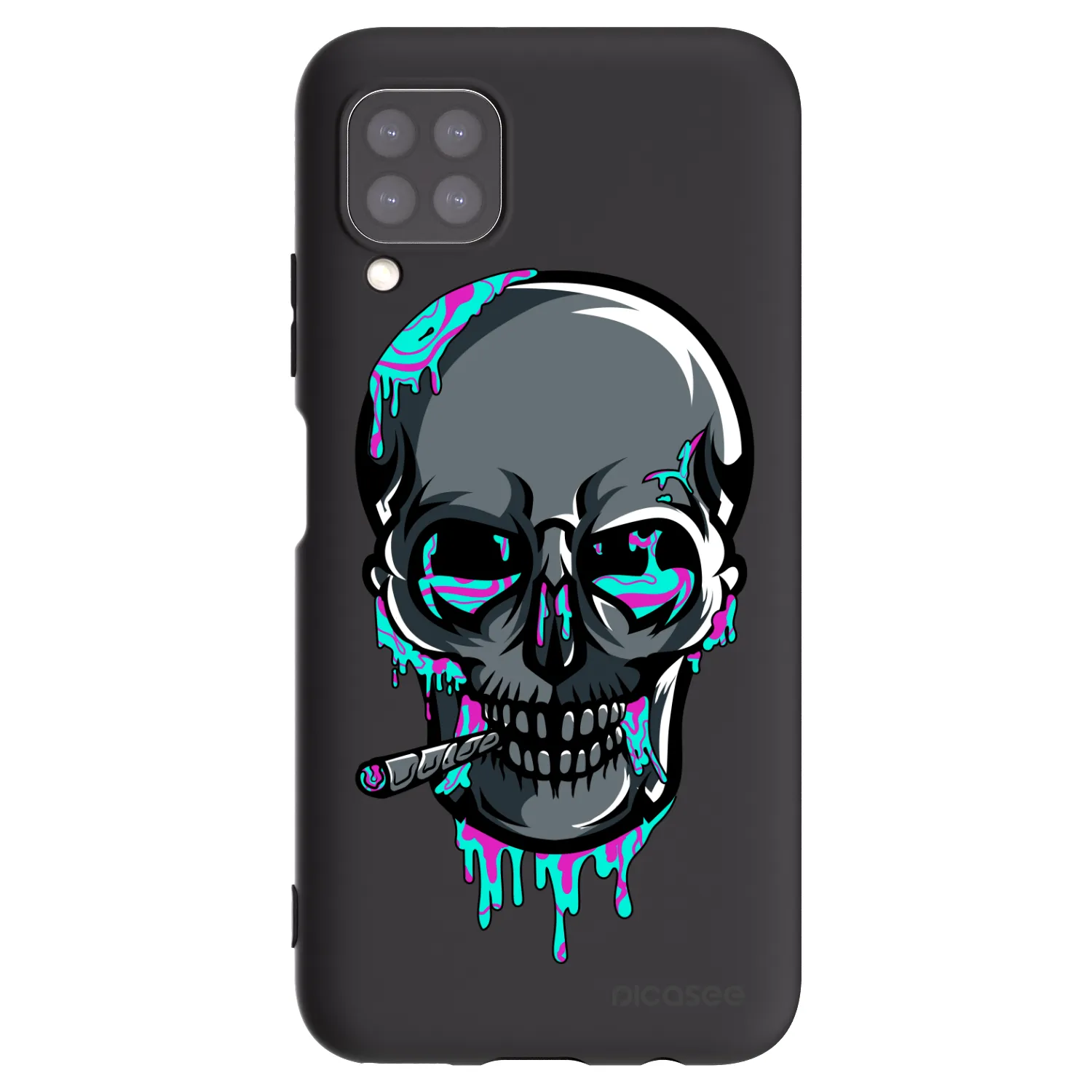 Picasee silikónový čierny obal pre Huawei P40 Lite - EARTH - Lebka 3.0