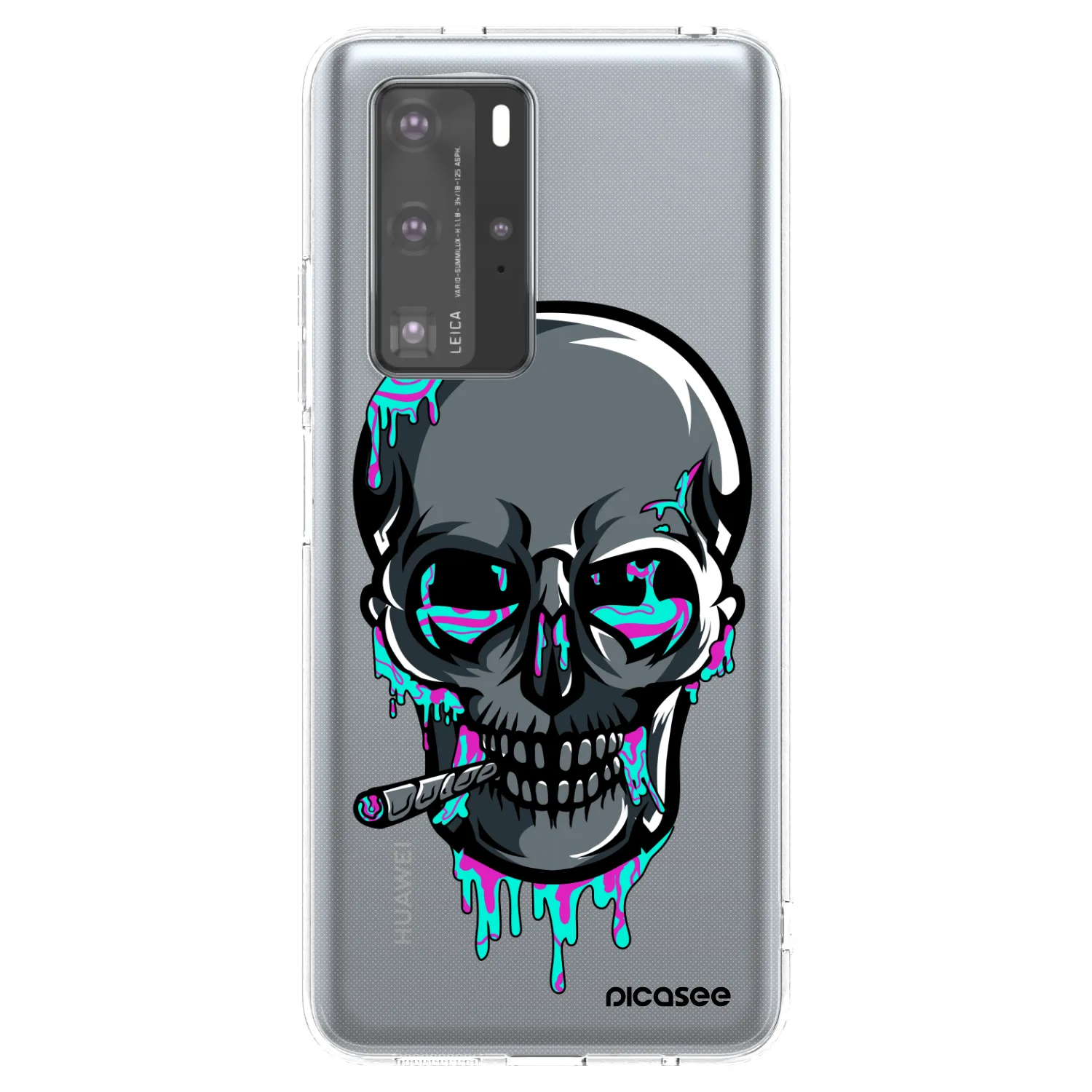 Picasee silikónový prehľadný obal pre Huawei P40 Pro - EARTH - Lebka 3.0
