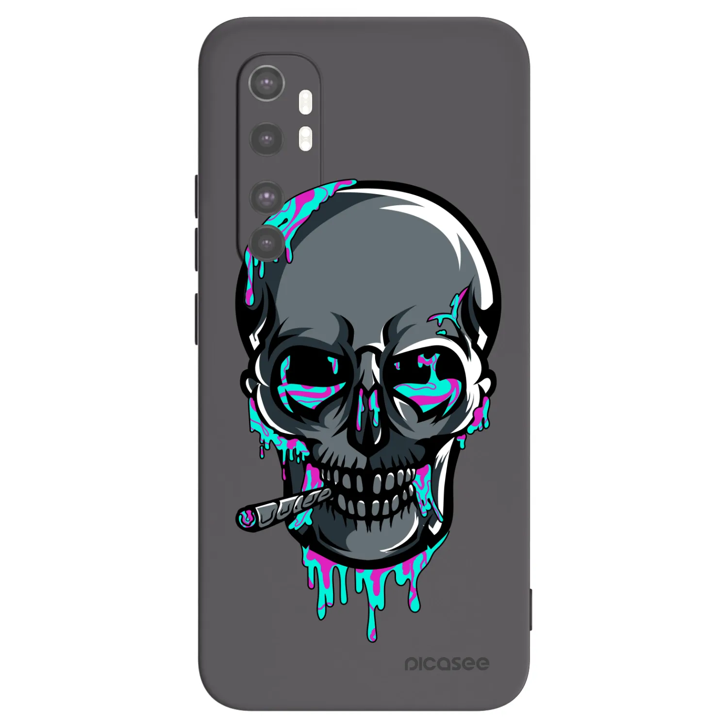 Picasee silikónový čierny obal pre Xiaomi Mi Note 10 Lite - EARTH - Lebka 3.0