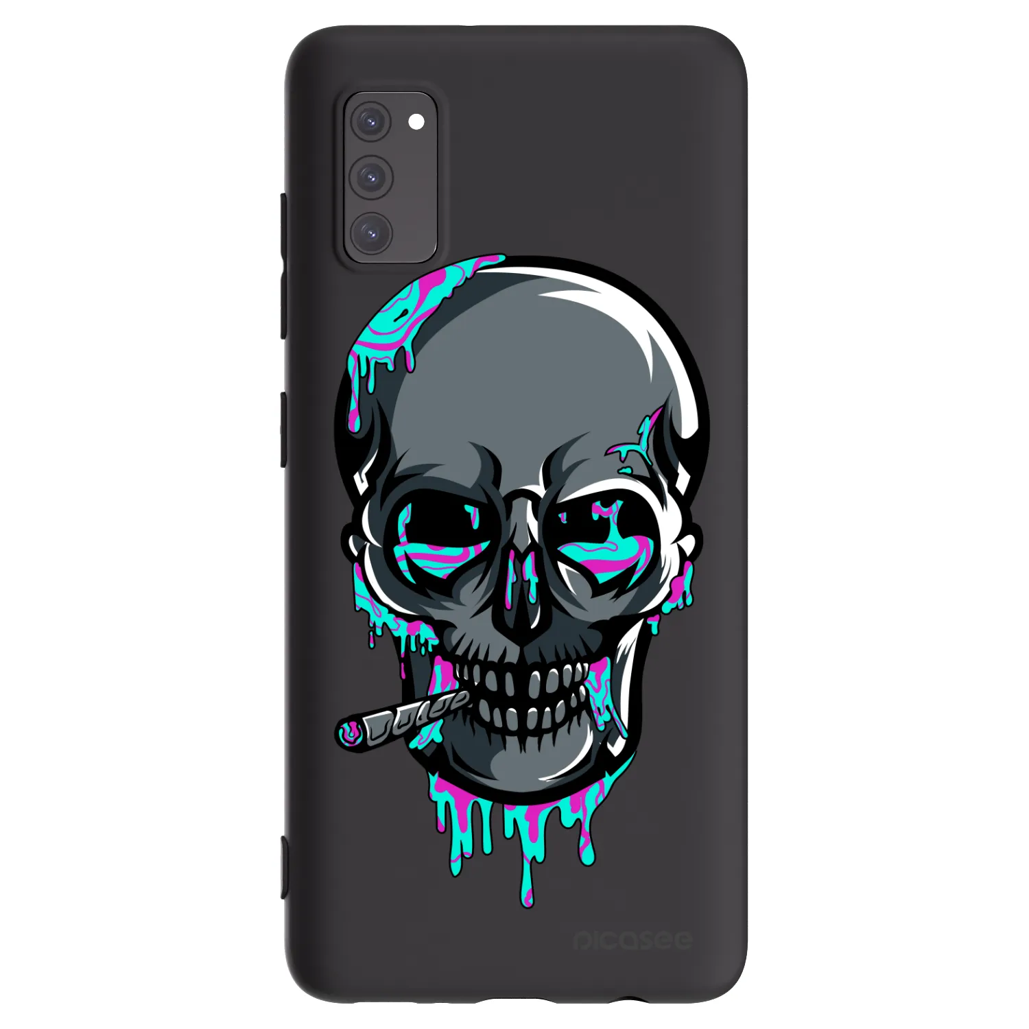 Picasee silikónový čierny obal pre Samsung Galaxy A41 A415F - EARTH - Lebka 3.0
