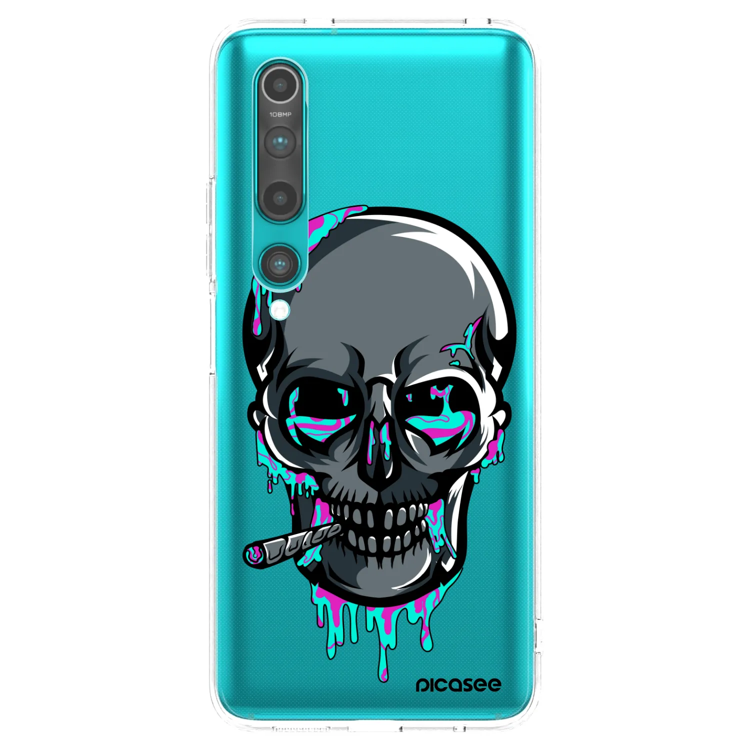 Picasee silikónový prehľadný obal pre Xiaomi Mi 10 - EARTH - Lebka 3.0