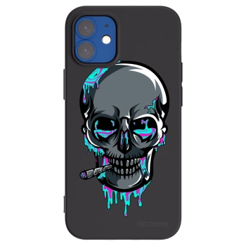 Picasee silikónový čierny obal pre Apple iPhone 12 mini - EARTH - Lebka 3.0