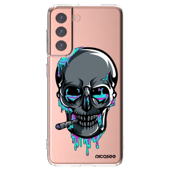 Picasee silikónový prehľadný obal pre Samsung Galaxy S21 5G G991B - EARTH - Lebka 3.0