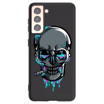 Picasee silikónový čierny obal pre Samsung Galaxy S21 5G G991B - EARTH - Lebka 3.0