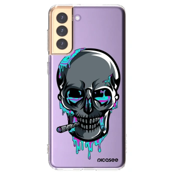 Picasee silikónový prehľadný obal pre Samsung Galaxy S21+ 5G G996F - EARTH - Lebka 3.0