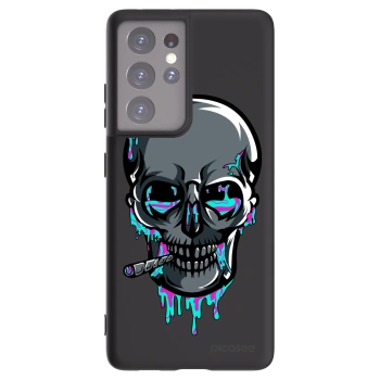 Picasee silikónový čierny obal pre Samsung Galaxy S21 Ultra 5G G998B - EARTH - Lebka 3.0