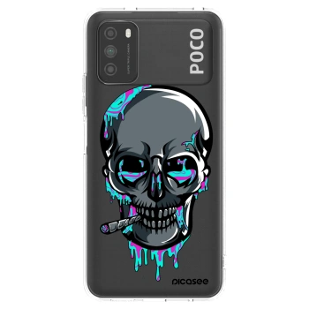 Picasee silikónový prehľadný obal pre Xiaomi Poco M3 - EARTH - Lebka 3.0